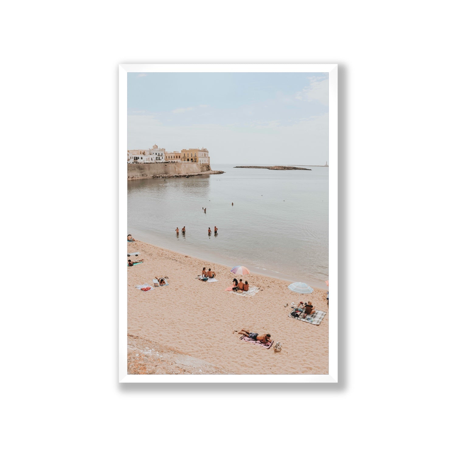 Spiaggia della Purita Puglia coastal art print Giant full-bleed fine art print in white frame