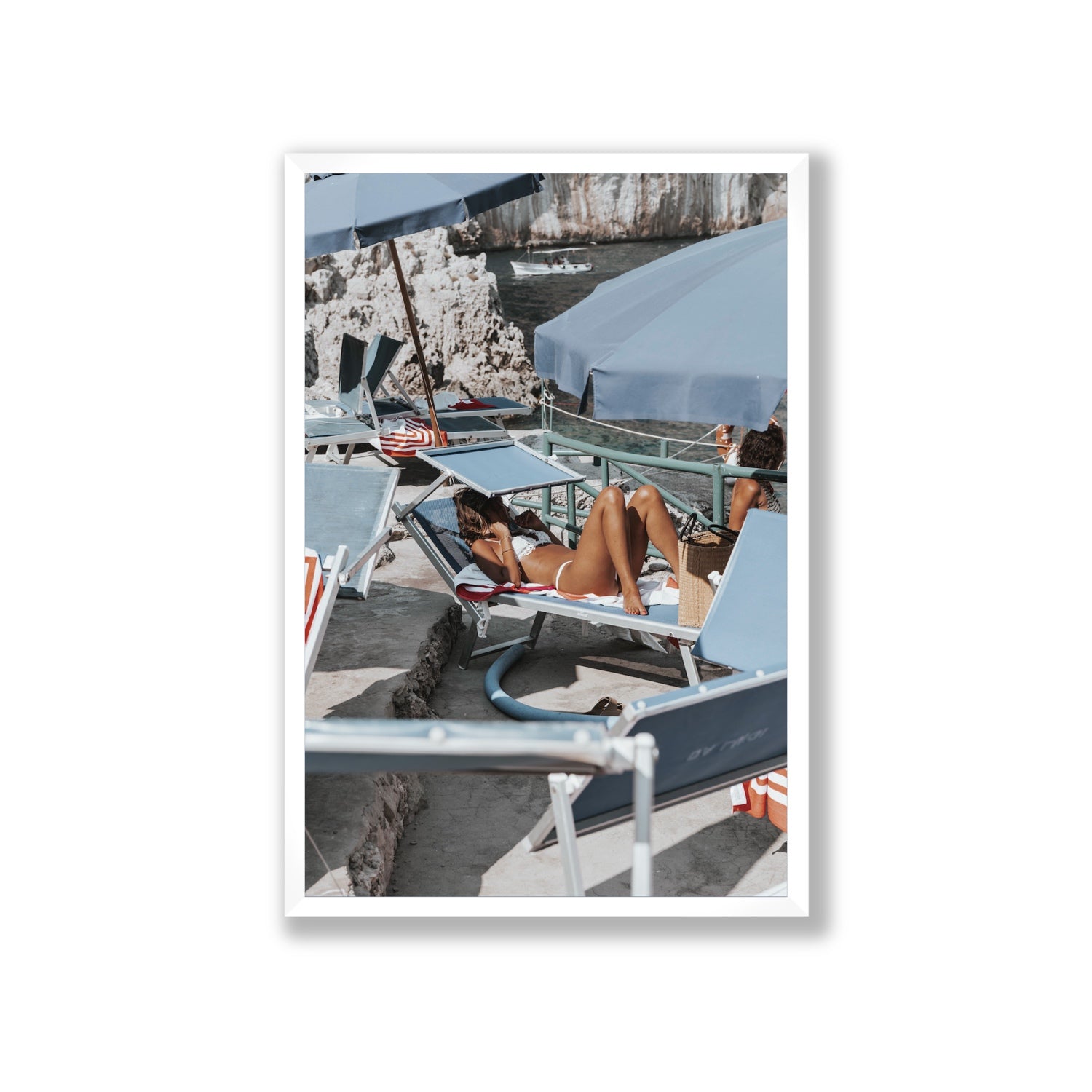 Beach Babe fine art print, Capri, Italy, Giant, White Frame · Full Bleed, Fine Art Print
