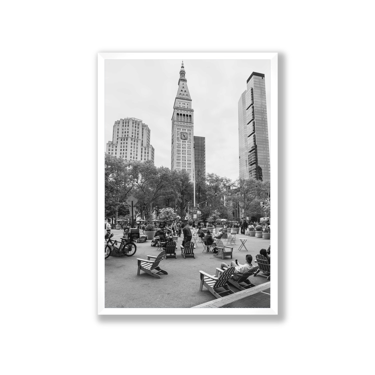 Timeless New York New York NYC Black & White wall art Giant full-bleed fine art print in white frame