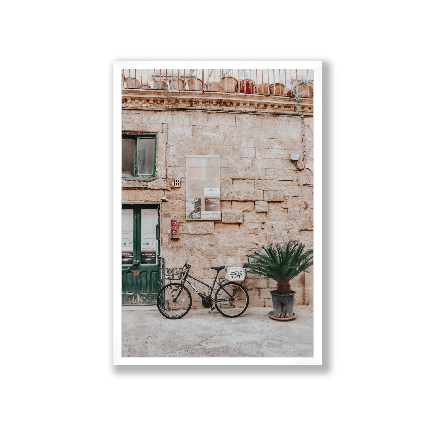 Salento Streets Puglia Lecce Italian wall art Giant full-bleed fine art print in white frame