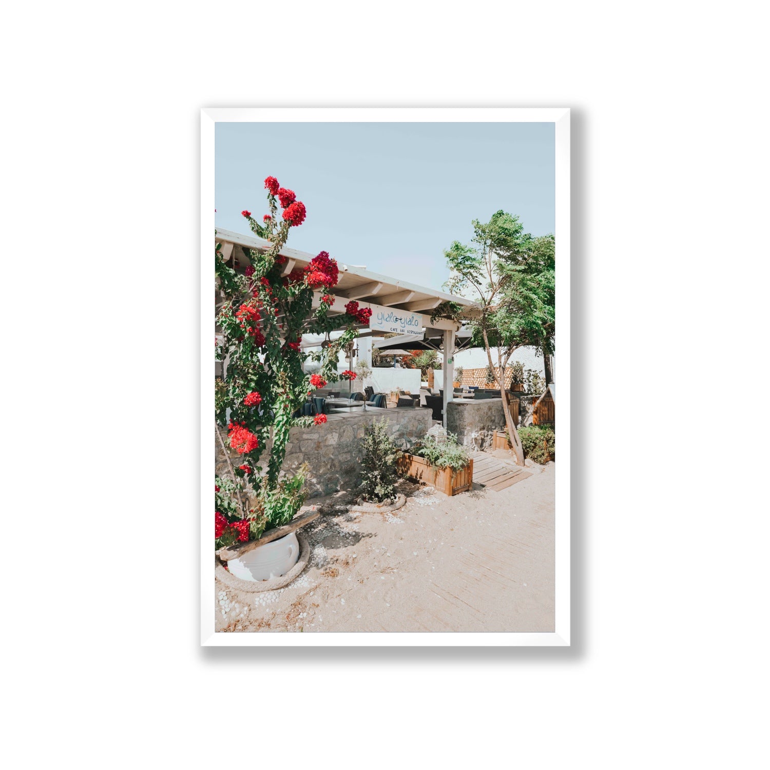 Yialo Yialo fine art print, Mykonos, Greece, Giant, White Frame · Full Bleed, Fine Art Print