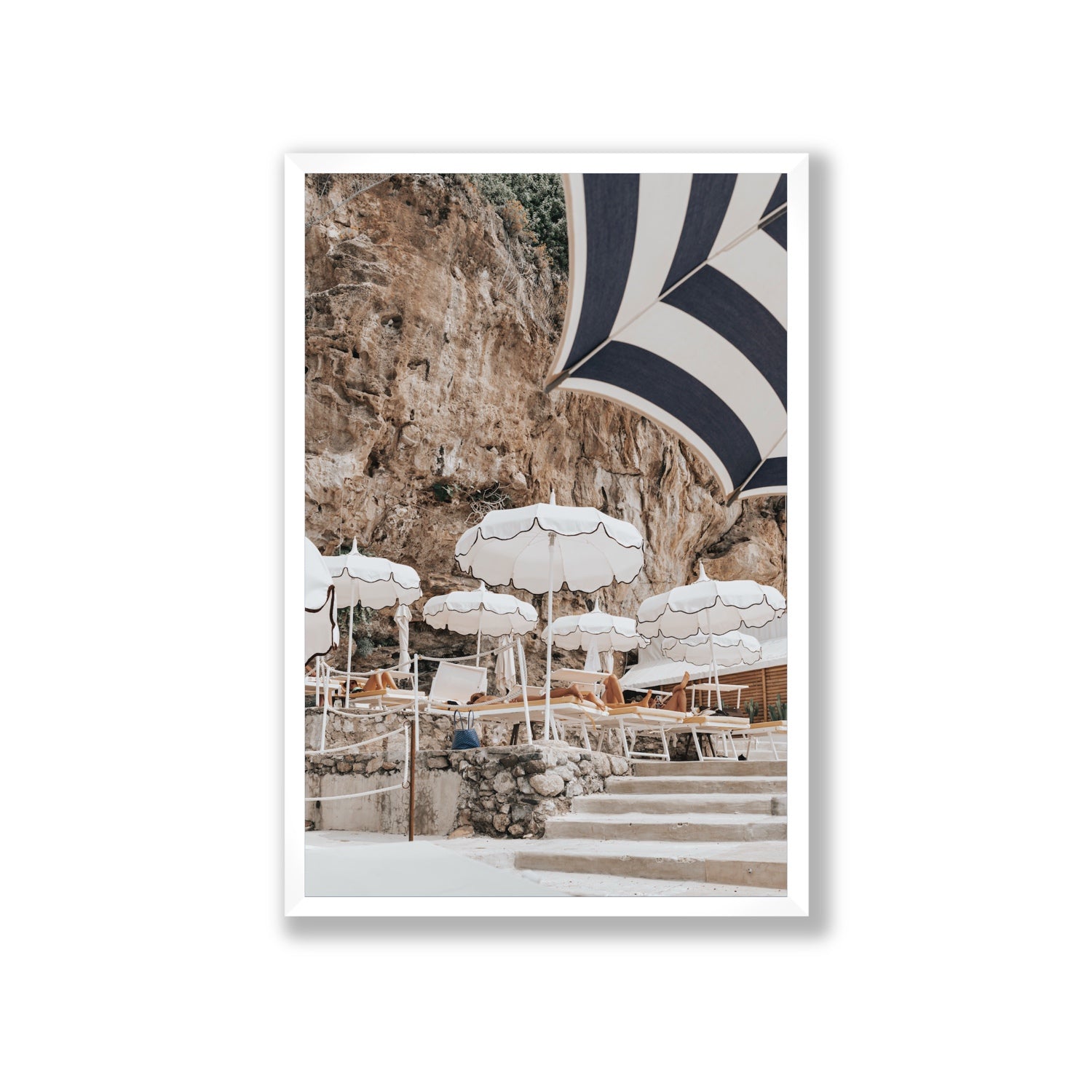 Rocky Refuge fine art print, Positano, Italy, Giant, White Frame · Full Bleed, Fine Art Print