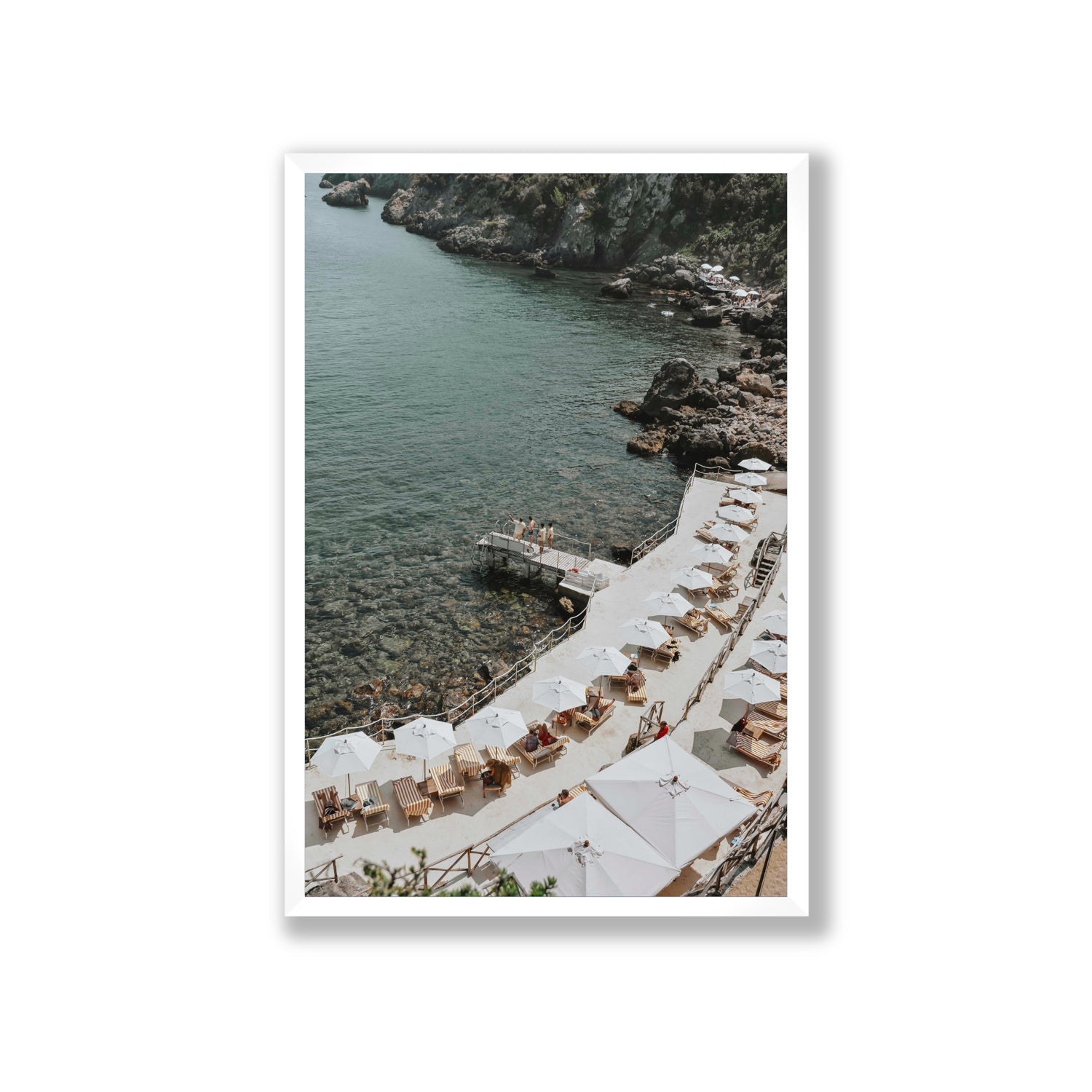 Pier Perspectives Tuscany coastal Italian wall art Giant full-bleed fine art print in white frame