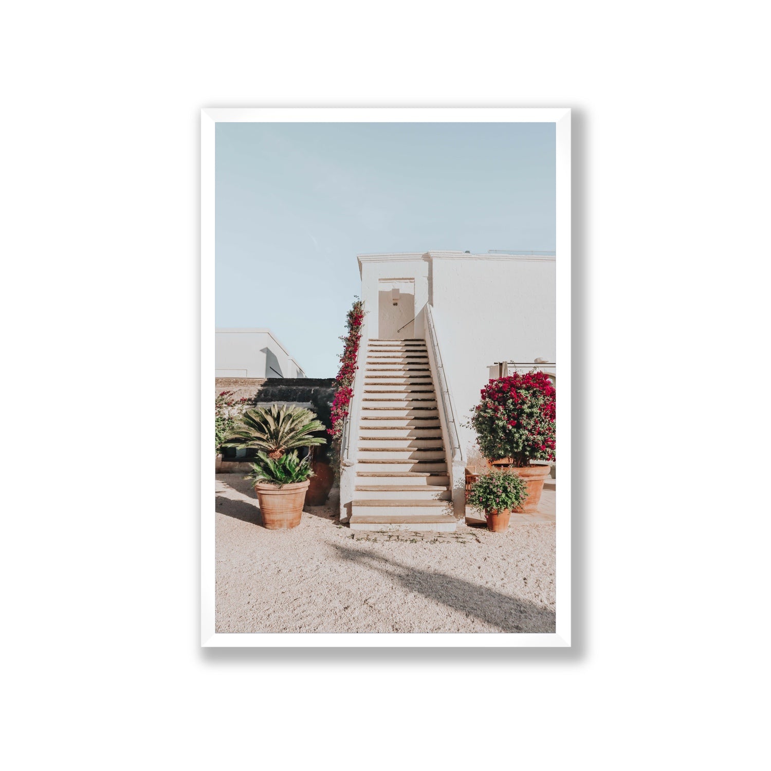 Tranquil Ascent Puglia Italian wall art Giant full-bleed fine art print in white frame