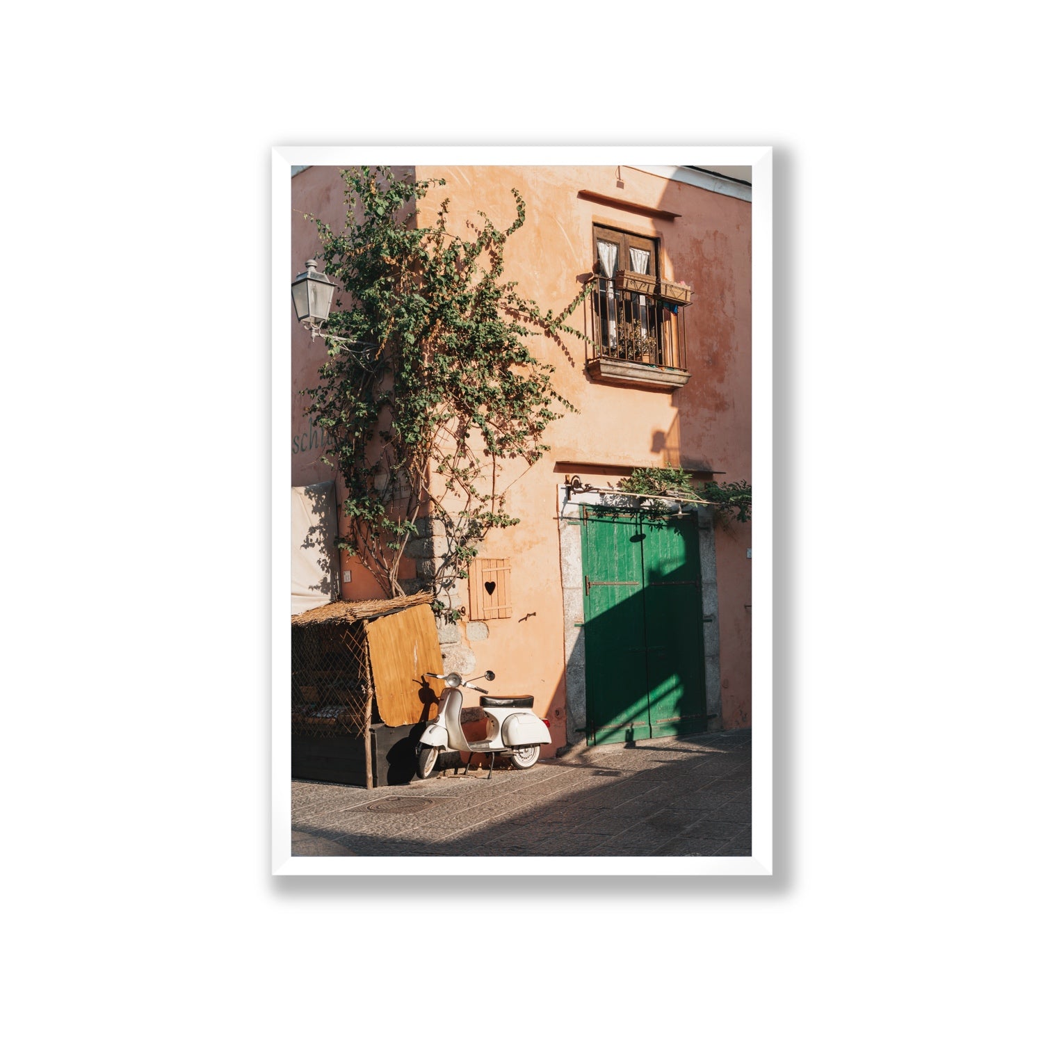 La Casa Ischia Italian Mediterranean decor wall art Giant full-bleed fine art print in white frame