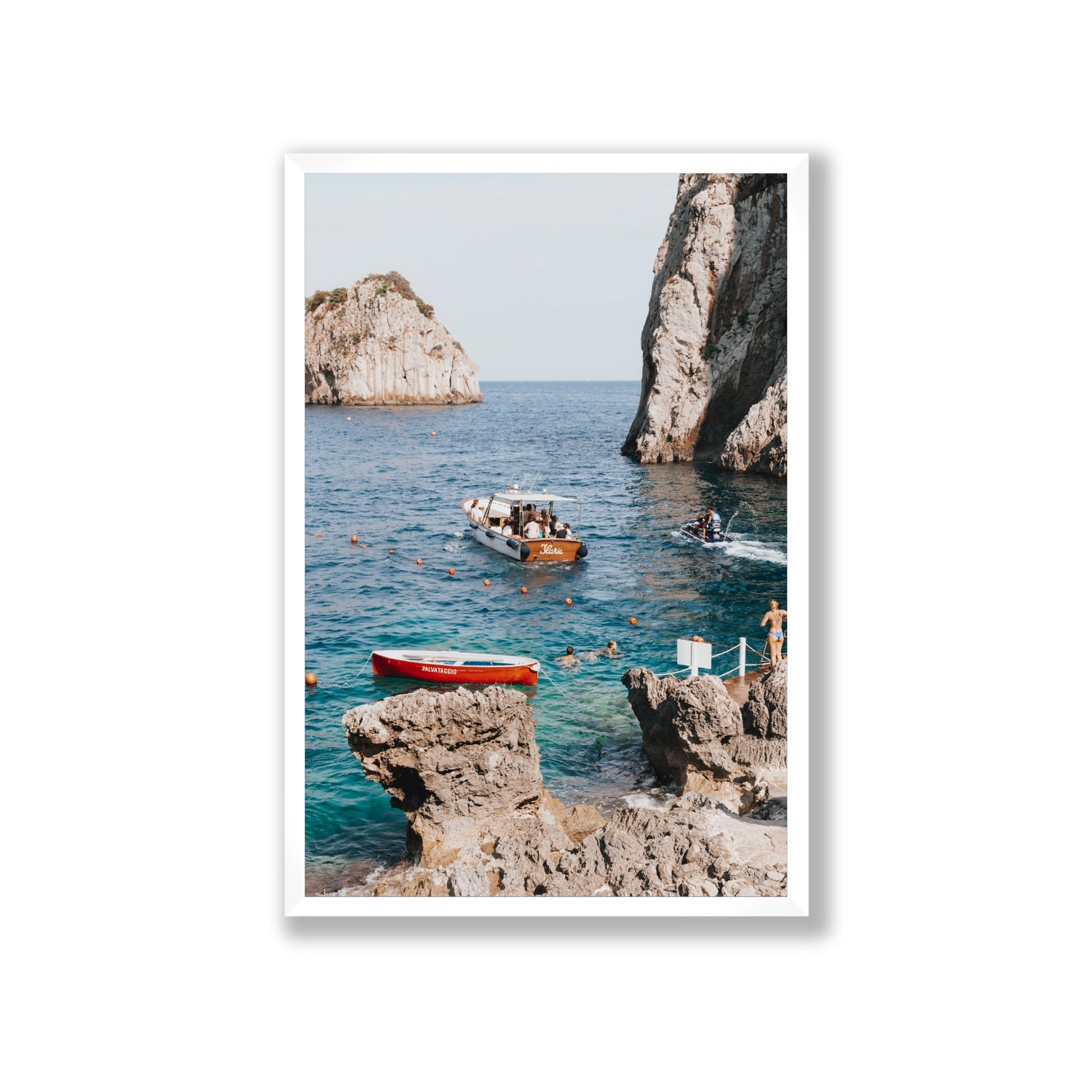 Set Sail fine art print, Capri, Italy, Giant, White Frame · Full Bleed, Fine Art Print