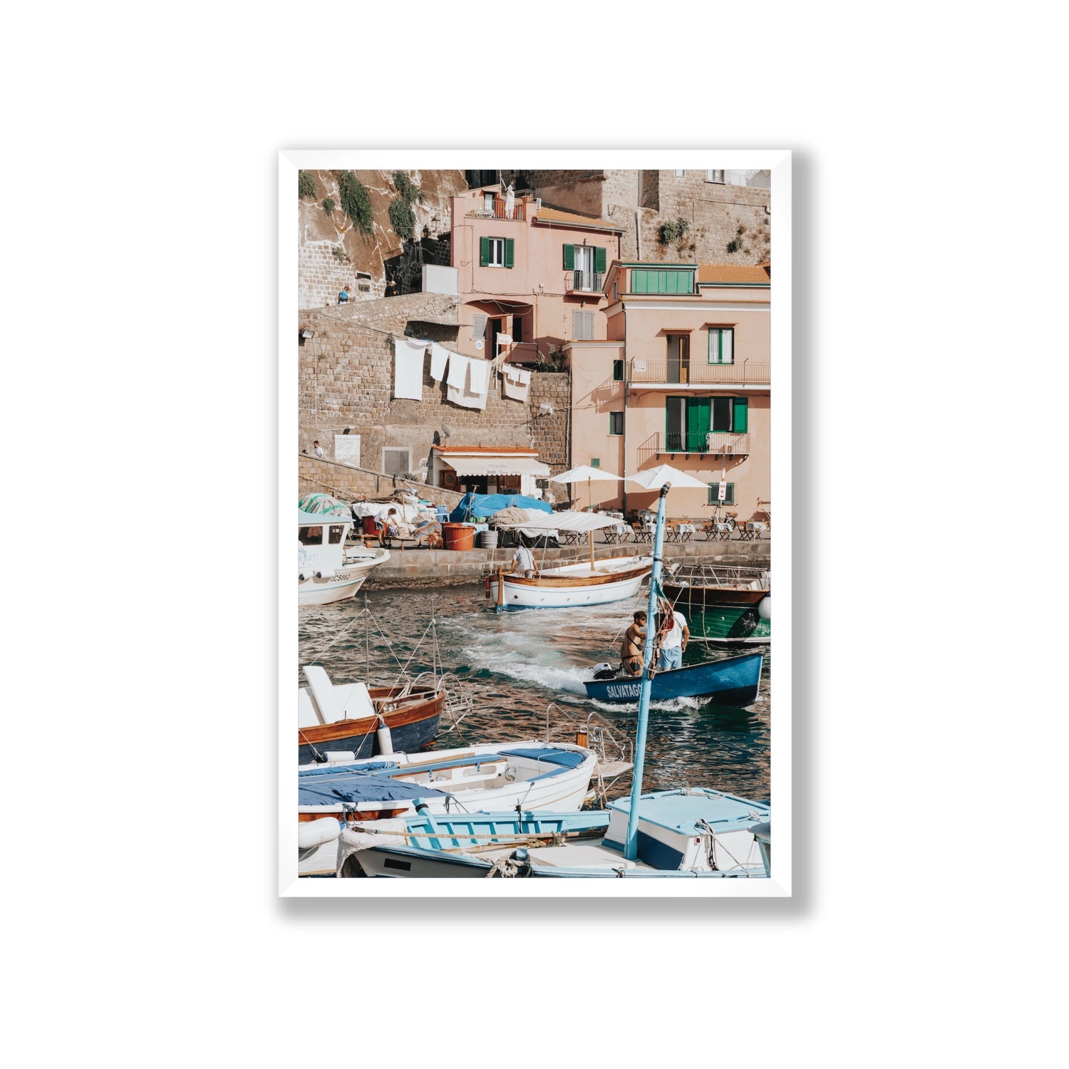Coastal Carousel fine art print, Sorrento, Italy, Giant, White Frame · Full Bleed, Fine Art Print