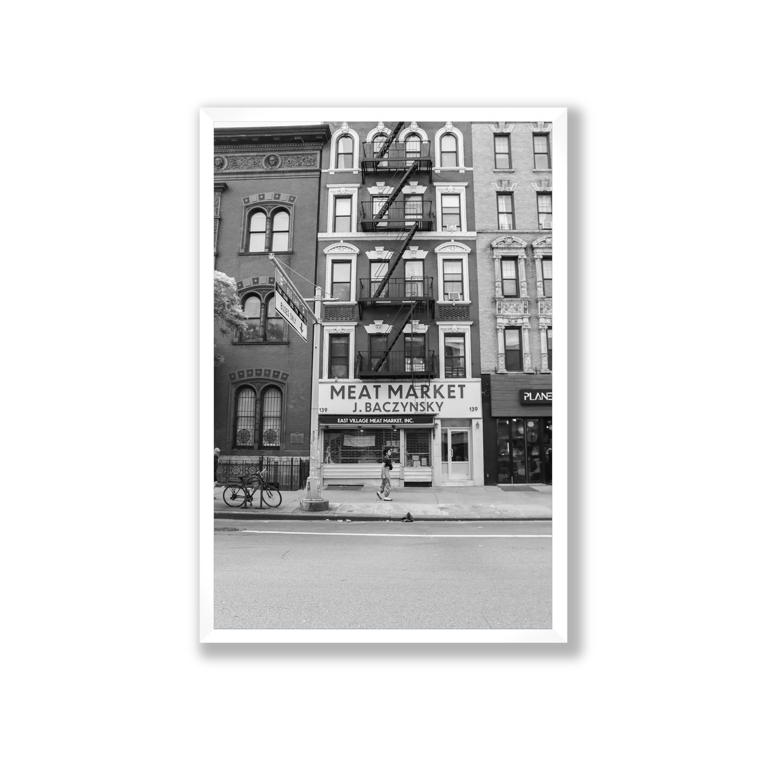Vertical Village New York NYC Black & White wall art Giant full-bleed fine art print in white frame