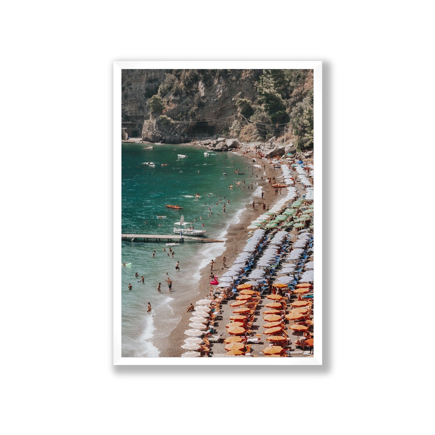 Ocean's Playground Positano decor wall art Giant full-bleed fine art print in white frame