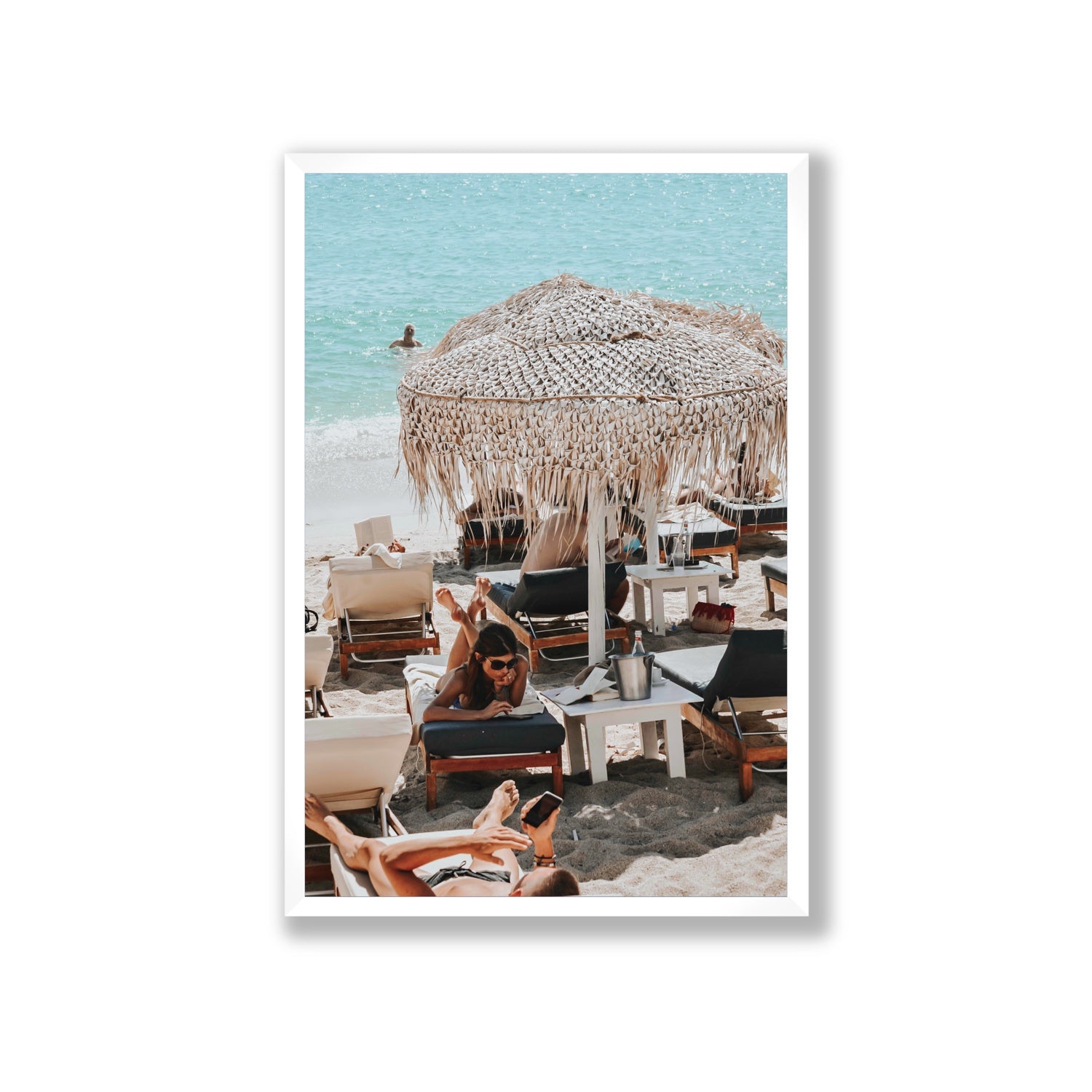 In The Zone Mykonos Greek island wall art Giant full-bleed fine art print in white frame