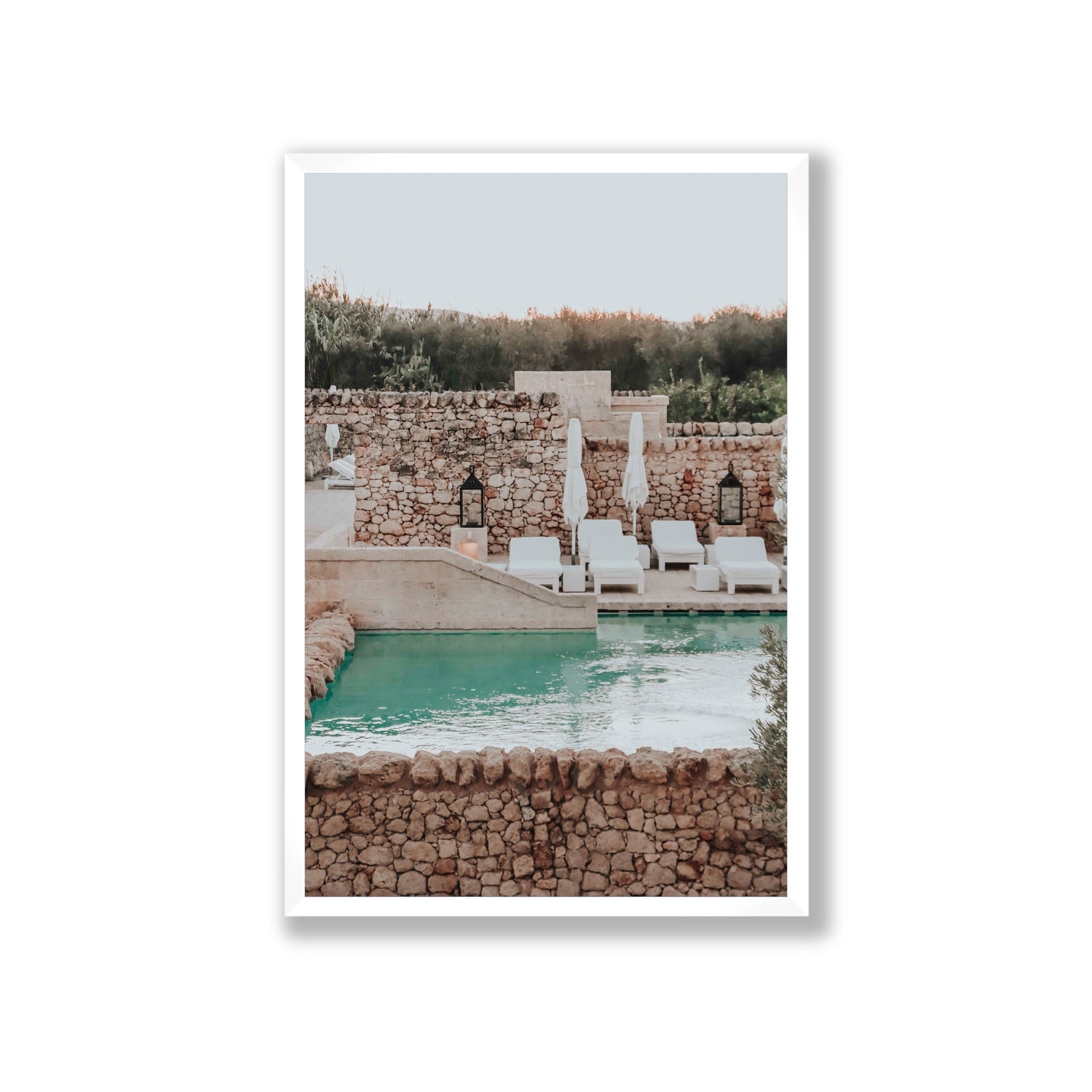 Stone Refuge fine art print, Puglia, Italy, Giant, White Frame · Full Bleed, Fine Art Print
