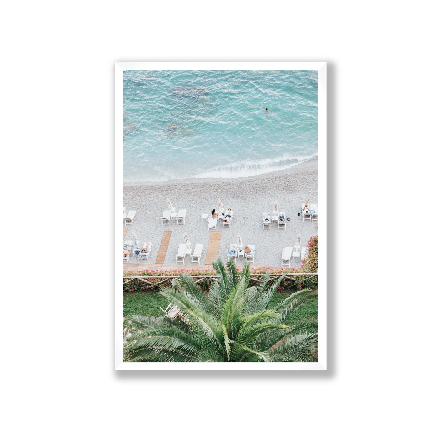 Paradiso Amalfi Mediterranean wall art Giant full-bleed fine art print in white frame
