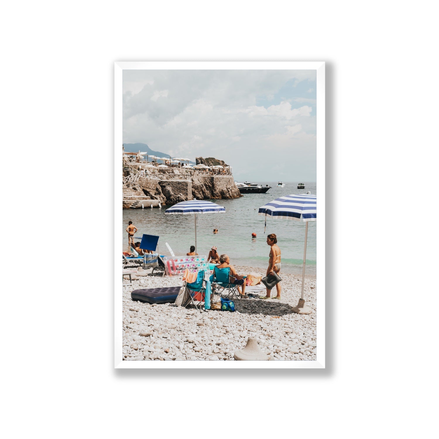 Couple Goals Nerano Amalfi Coast coastal wall art Giant full-bleed fine art print in white frame