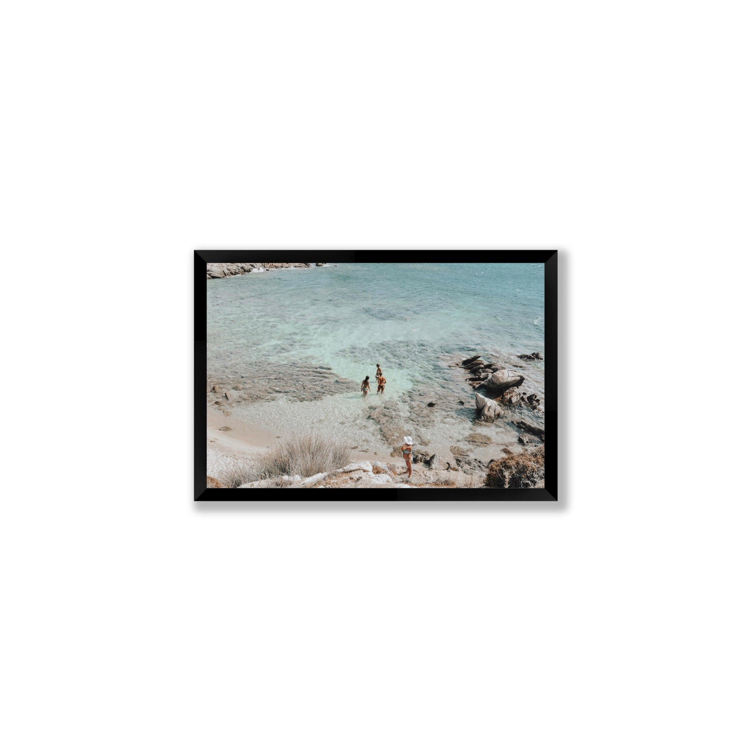 Easy On The Eyes Mykonos Greek island wall art Medium full-bleed fine art print in black frame