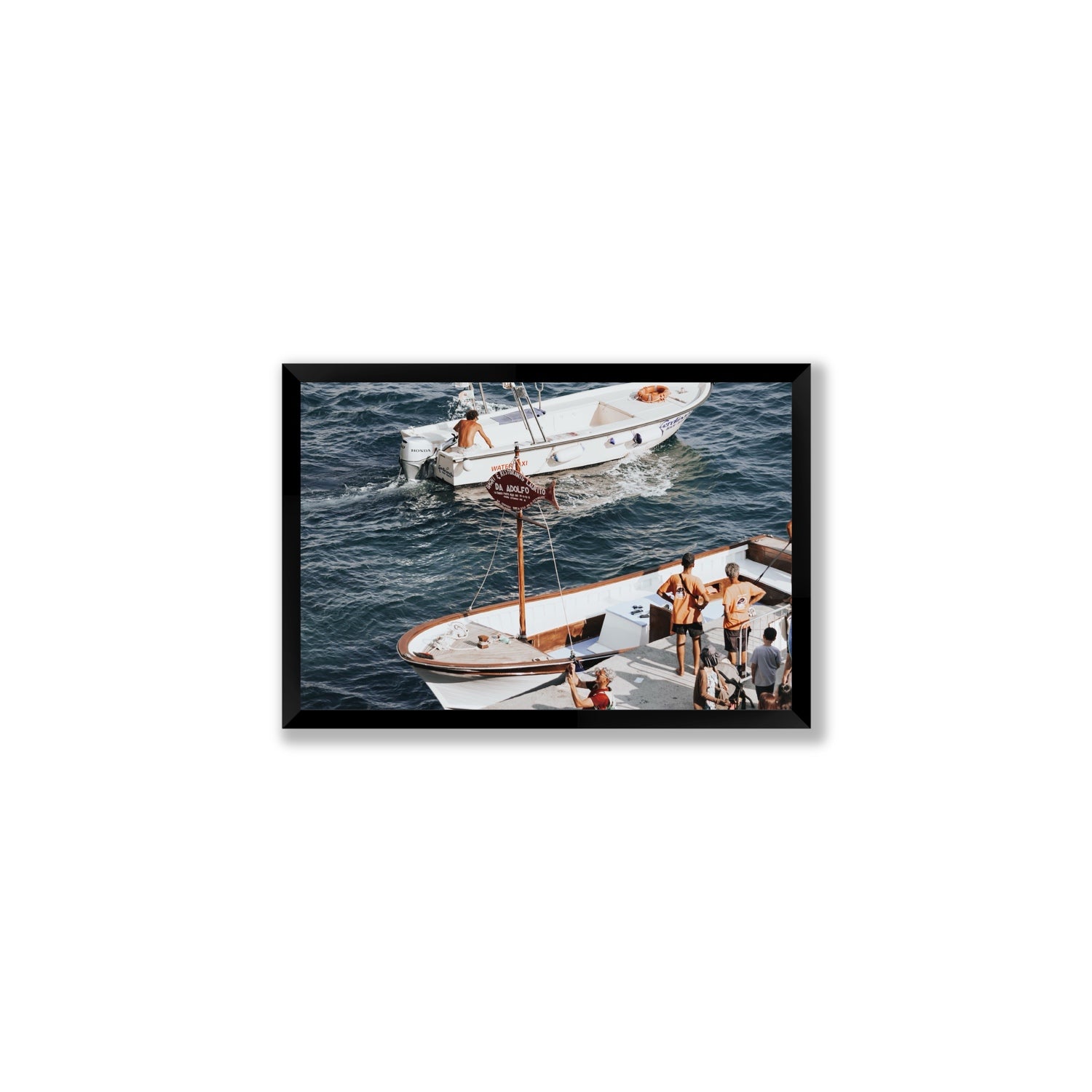 Water Taxi Positano wall art Medium full-bleed fine art print in black frame