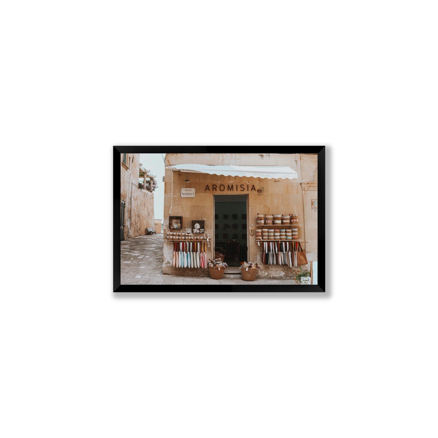 Aromisia Puglia Otranto Italian wall art Medium full-bleed fine art print in black frame