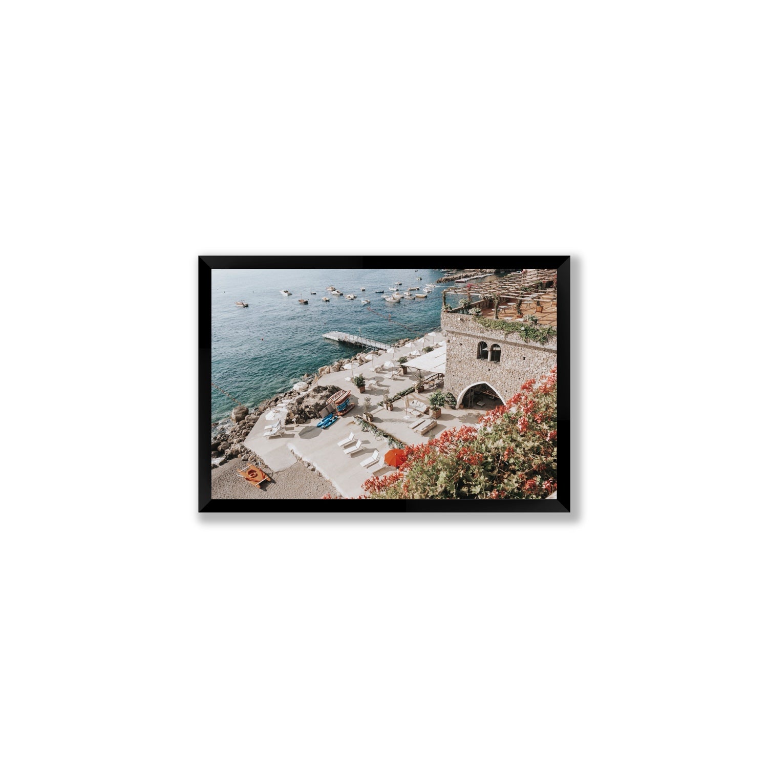 Floral Fortress fine art print, Amalfi, Italy, Medium, Black Frame · Full Bleed, Fine Art Print