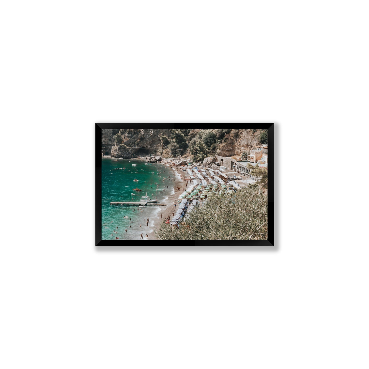 Fornillo Beach fine art print, Positano, Italy, Medium, Black Frame · Full Bleed, Fine Art Print