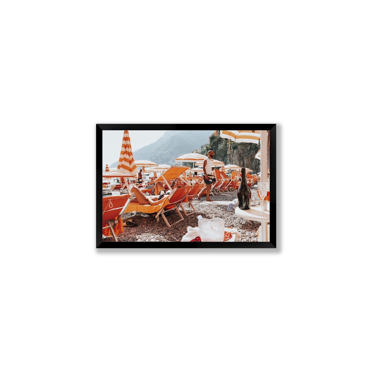 Zesty Shade Positano wall art Medium full-bleed fine art print in black frame