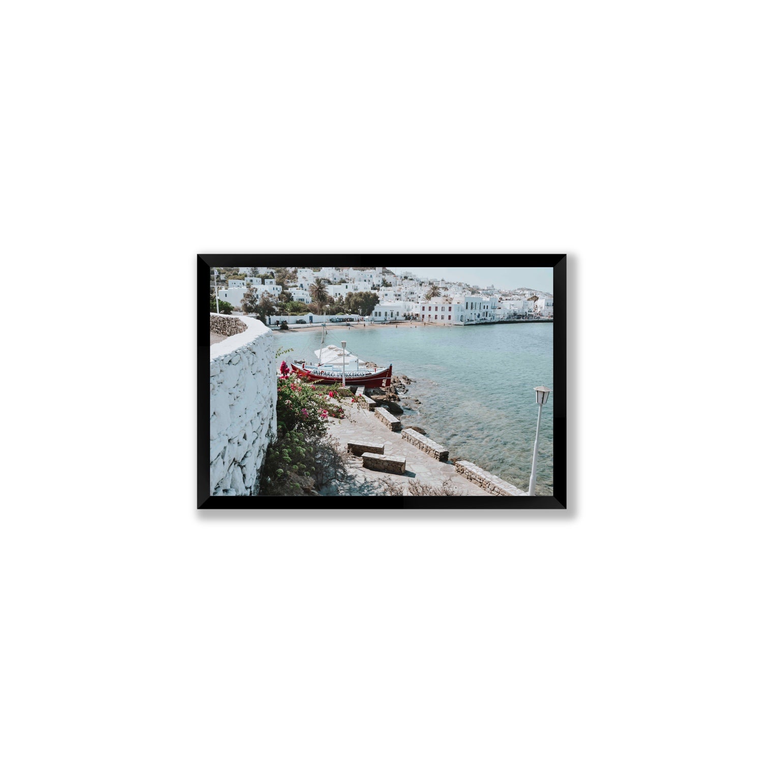 Harika Mykonos Greek island wall art Medium full-bleed fine art print in black frame