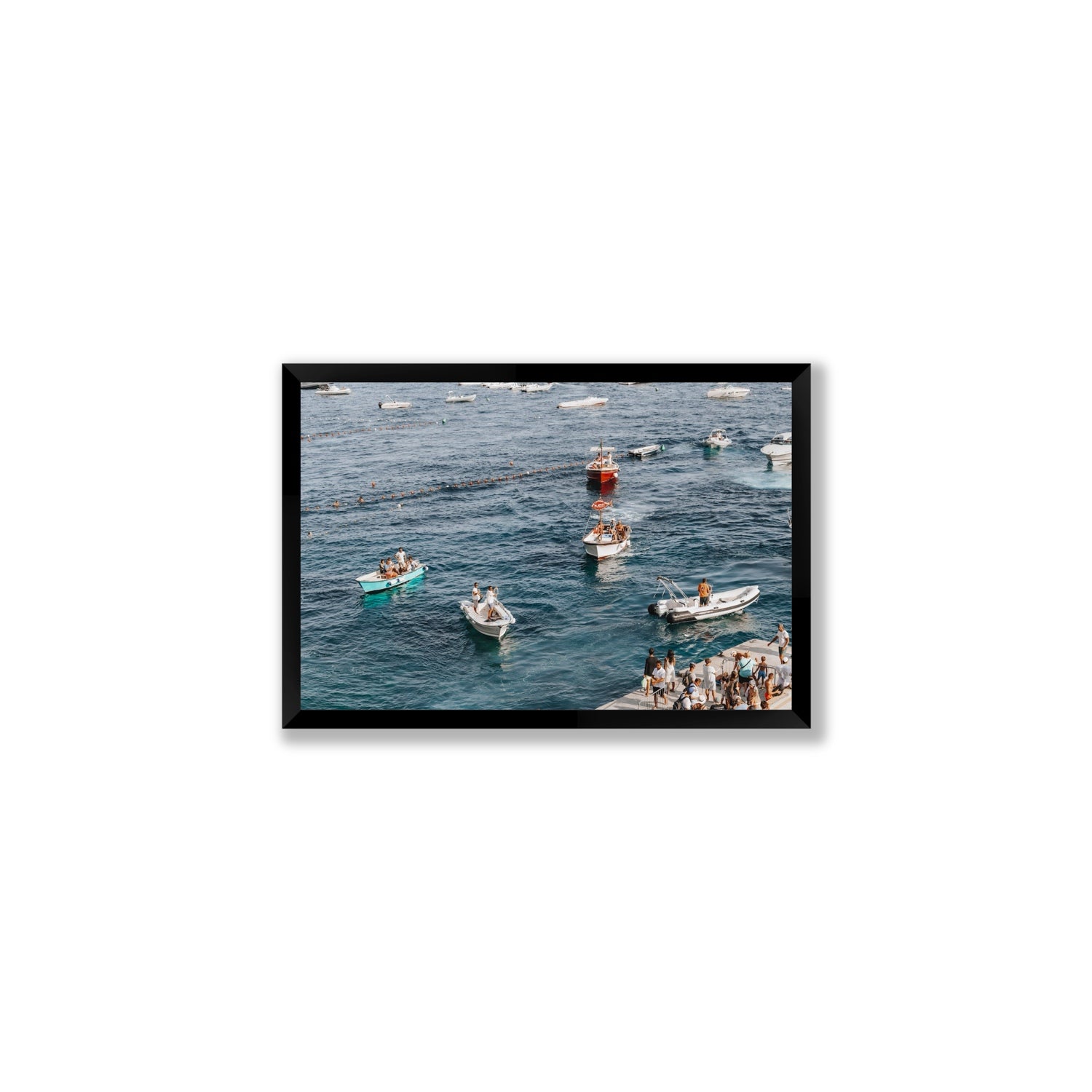 Nautical Parade Positano wall art Medium full-bleed fine art print in black frame