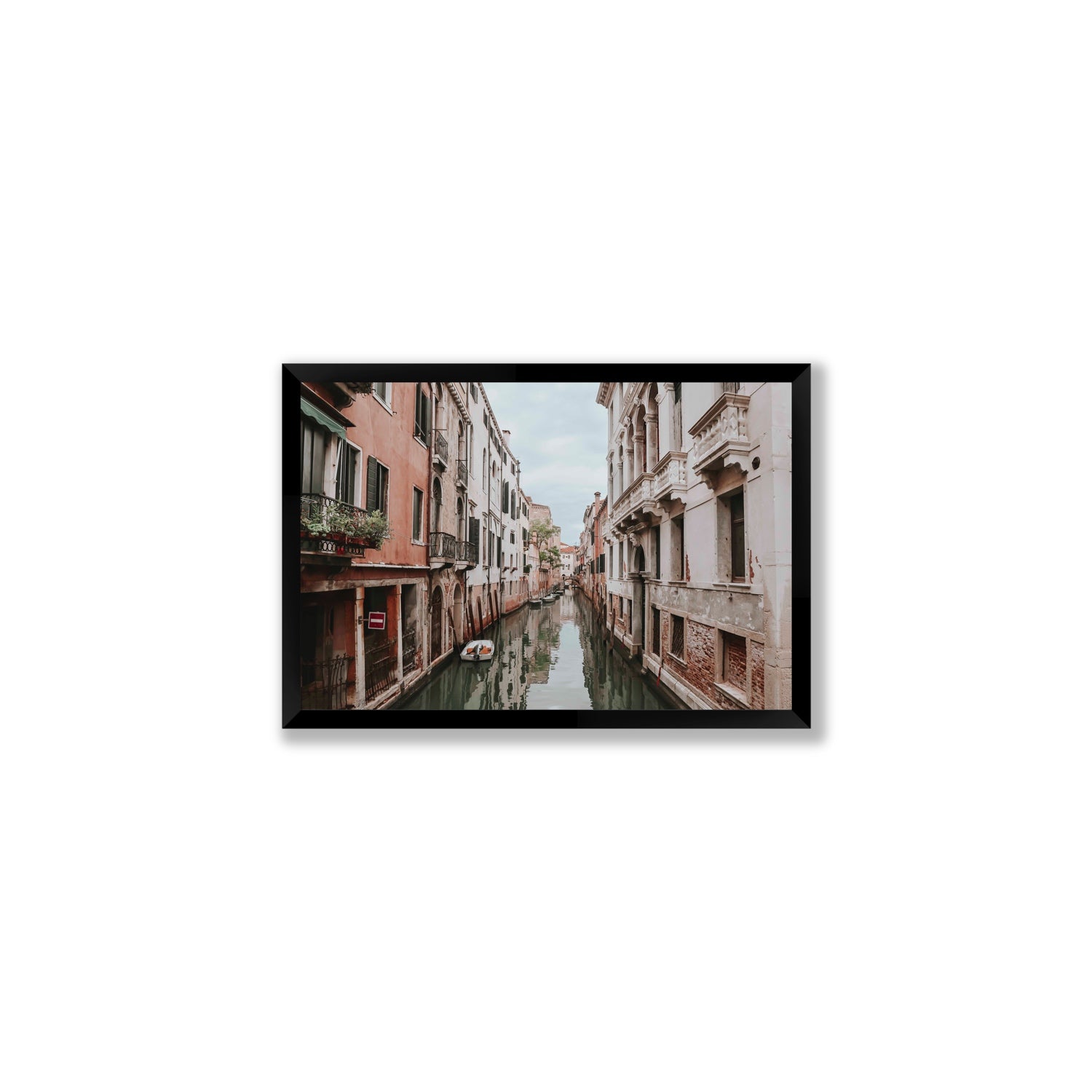 The Floating City Venice Canal Italian decor wall art Medium full-bleed fine art print in black frame