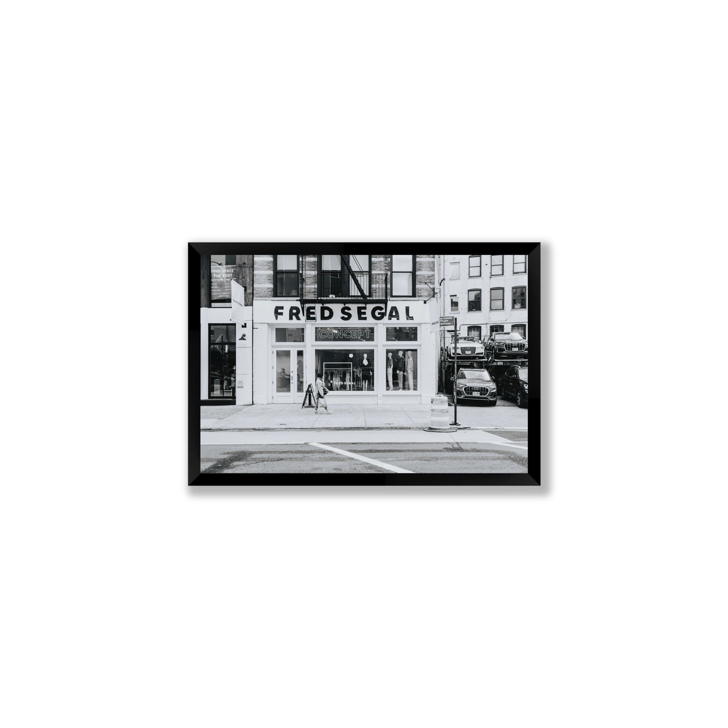 Noir York New York NYC Black & White wall art Medium full-bleed fine art print in black frame