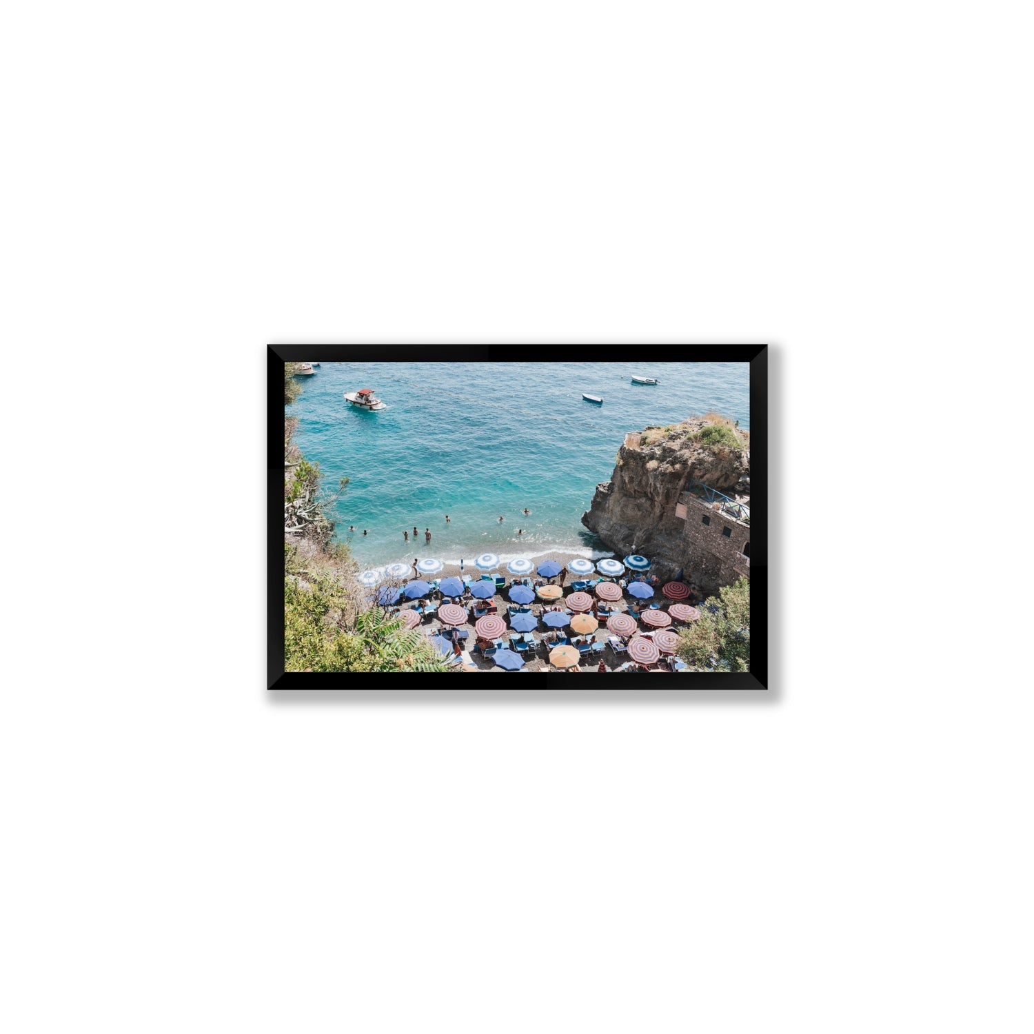 The Cove fine art print, Positano, Italy, Medium, Black Frame · Full Bleed, Fine Art Print