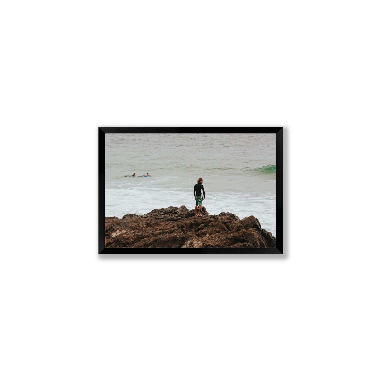 Let The Sea Set You Free Byron Bay Surf wall art Medium full-bleed fine art print in black frame