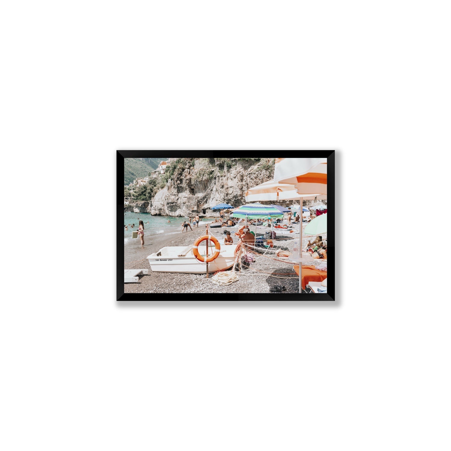 Bellezza By The Bay fine art print, Positano, Italy, Medium, Black Frame · Full Bleed, Fine Art Print