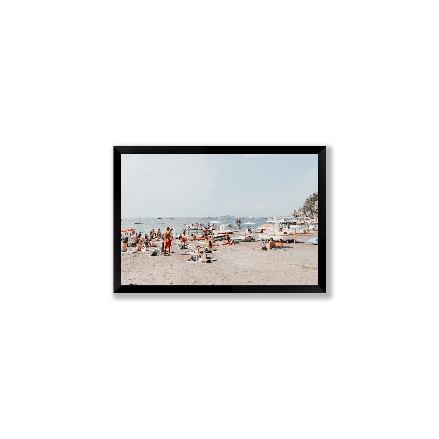 Beachy Vibes fine art print, Positano, Italy, Medium, Black Frame · Full Bleed, Fine Art Print