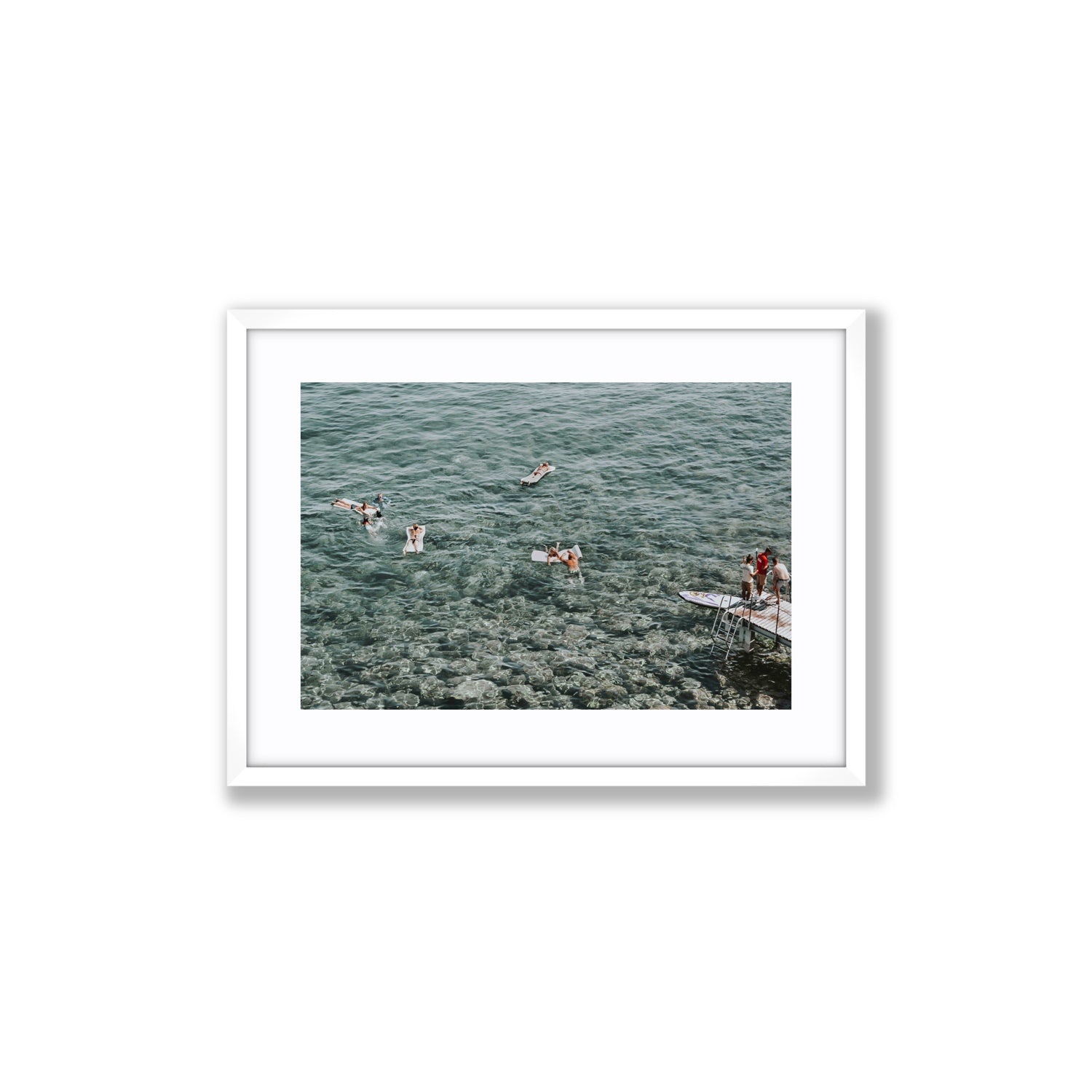 Having A Whale Of A Time Tuscany coastal wall art Medium fine art print in white frame with matboard