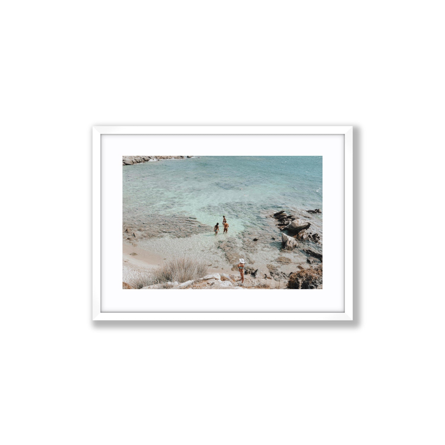 Easy On The Eyes Mykonos Greek island wall art Medium fine art print in white frame with matboard
