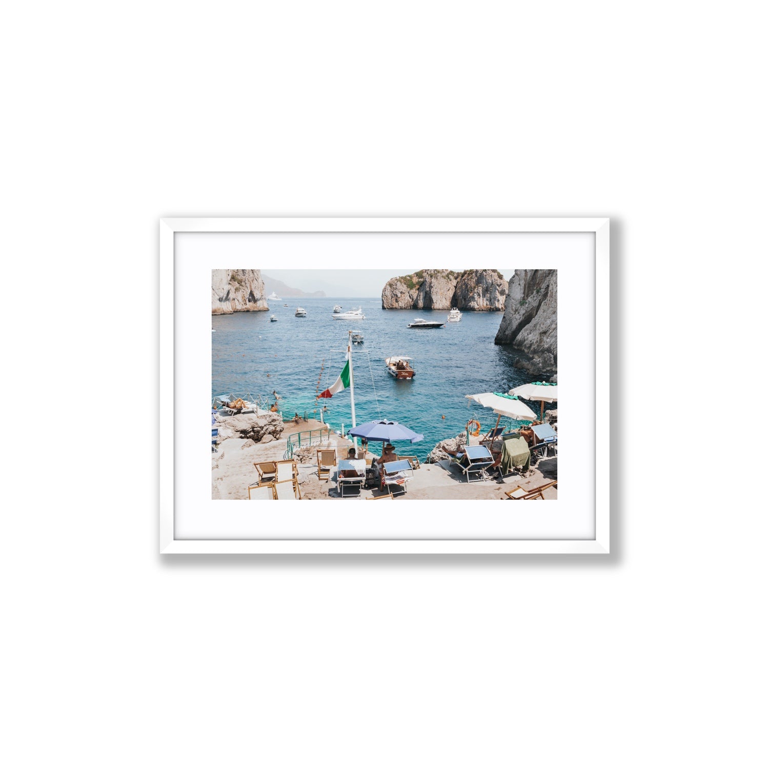 Smooth Sailing fine art print, Capri, Italy, Medium, White Frame · Matboard, Fine Art Print