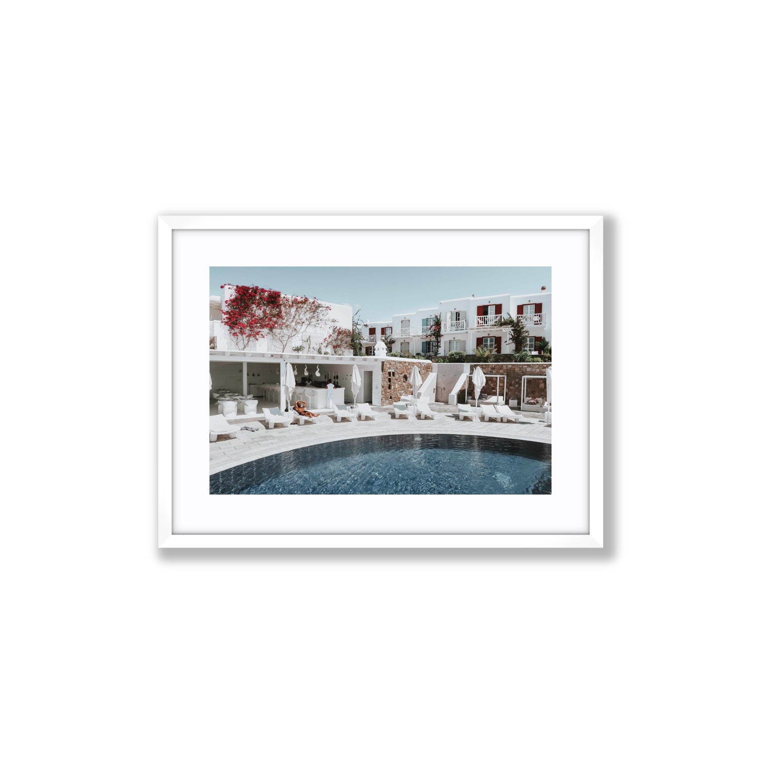 Got The First Lounge fine art print, Mykonos, Greece, Medium, White Frame · Matboard, Fine Art Print