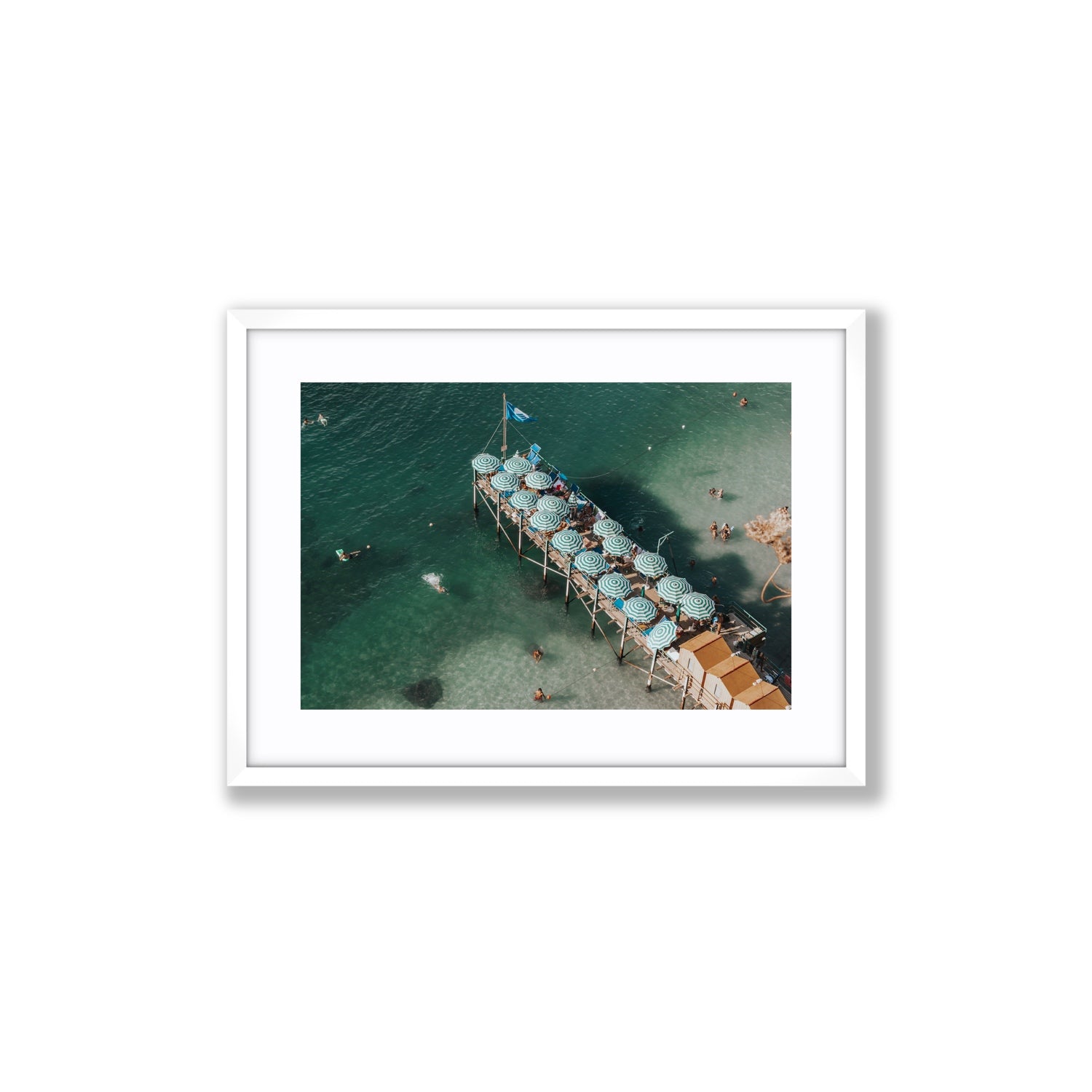 Sorrento Shangri La Sorrento coastal Italian wall art Medium fine art print in white frame with matboard