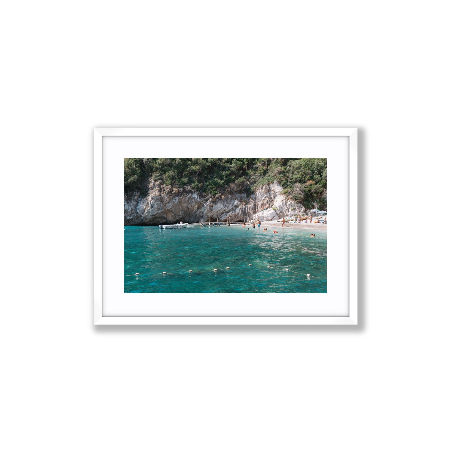 Azure Abyss Nerano wall art Medium fine art print in white frame with matboard