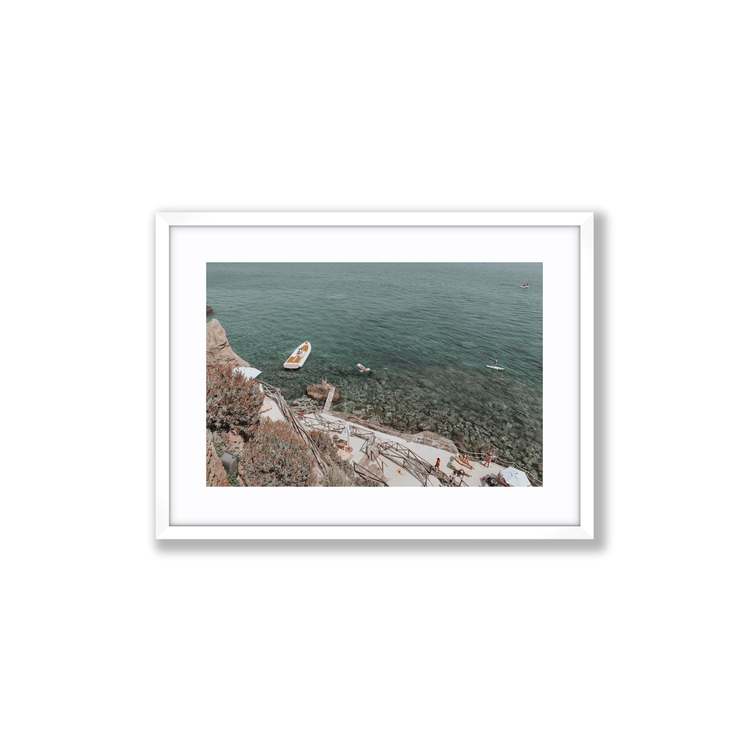 The Lagoon Tuscany coastal Italian wall art Medium fine art print in white frame with matboard