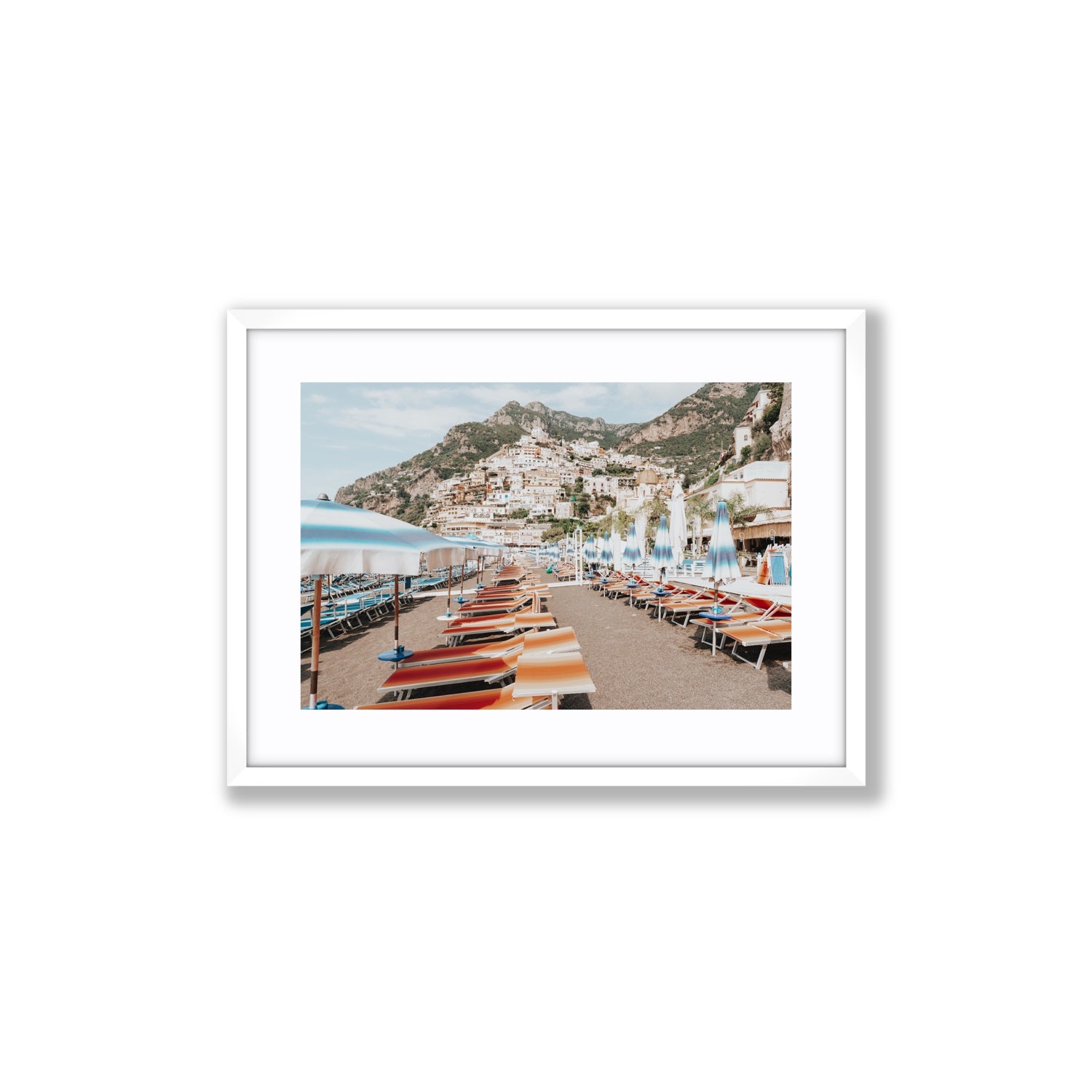 Spiaggia Grande fine art print, Positano, Italy, Medium, White Frame · Matboard, Fine Art Print
