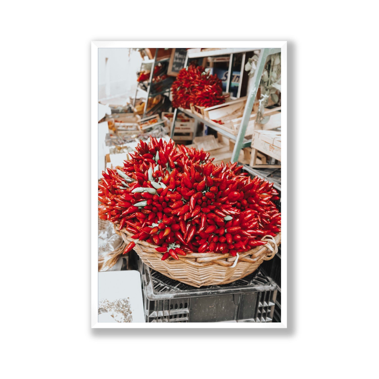 Spicy Bunch Puglia Italian wall art Gallery full-bleed fine art print in white frame