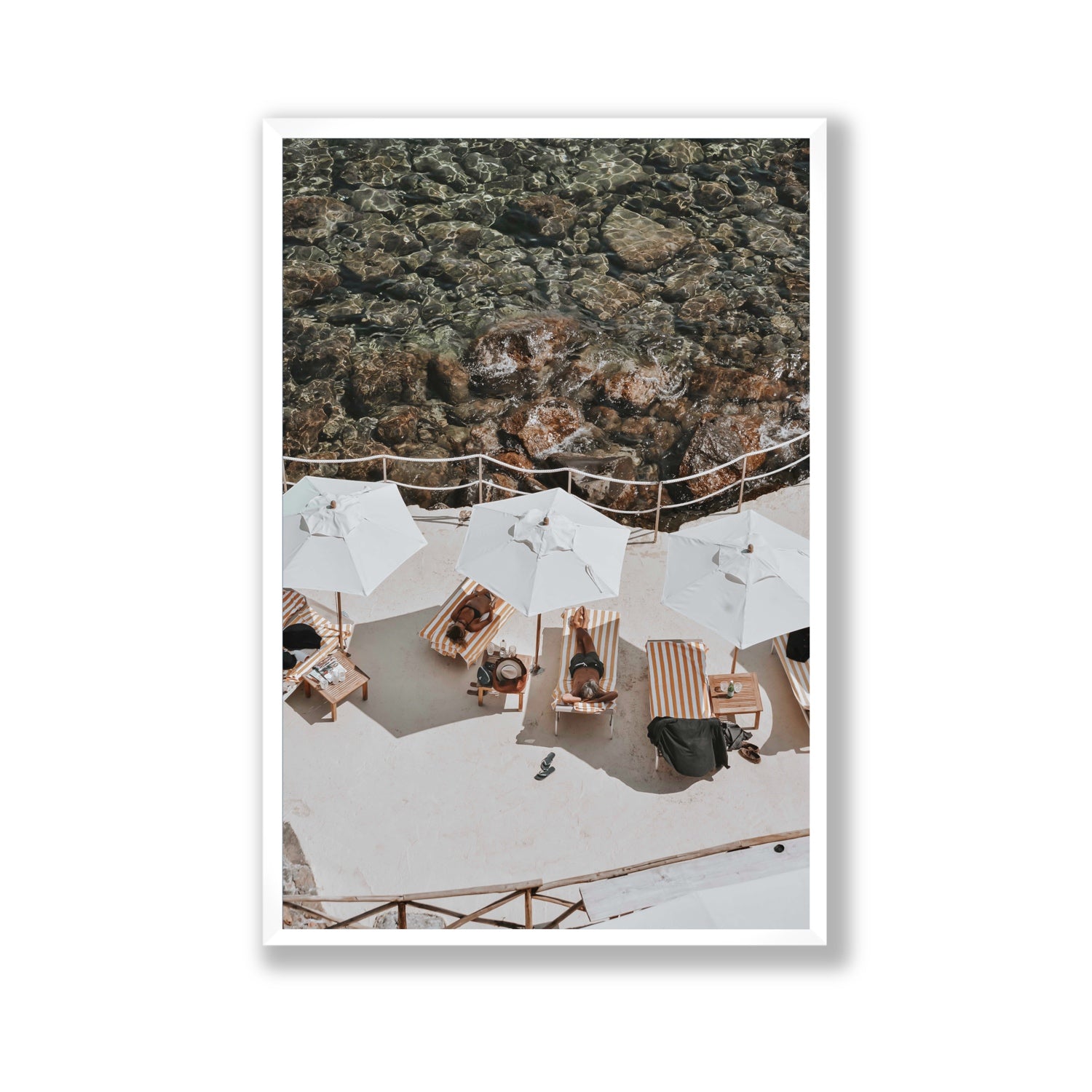 When Harry Met Sally Tuscany coastal wall art Gallery full-bleed fine art print in white frame