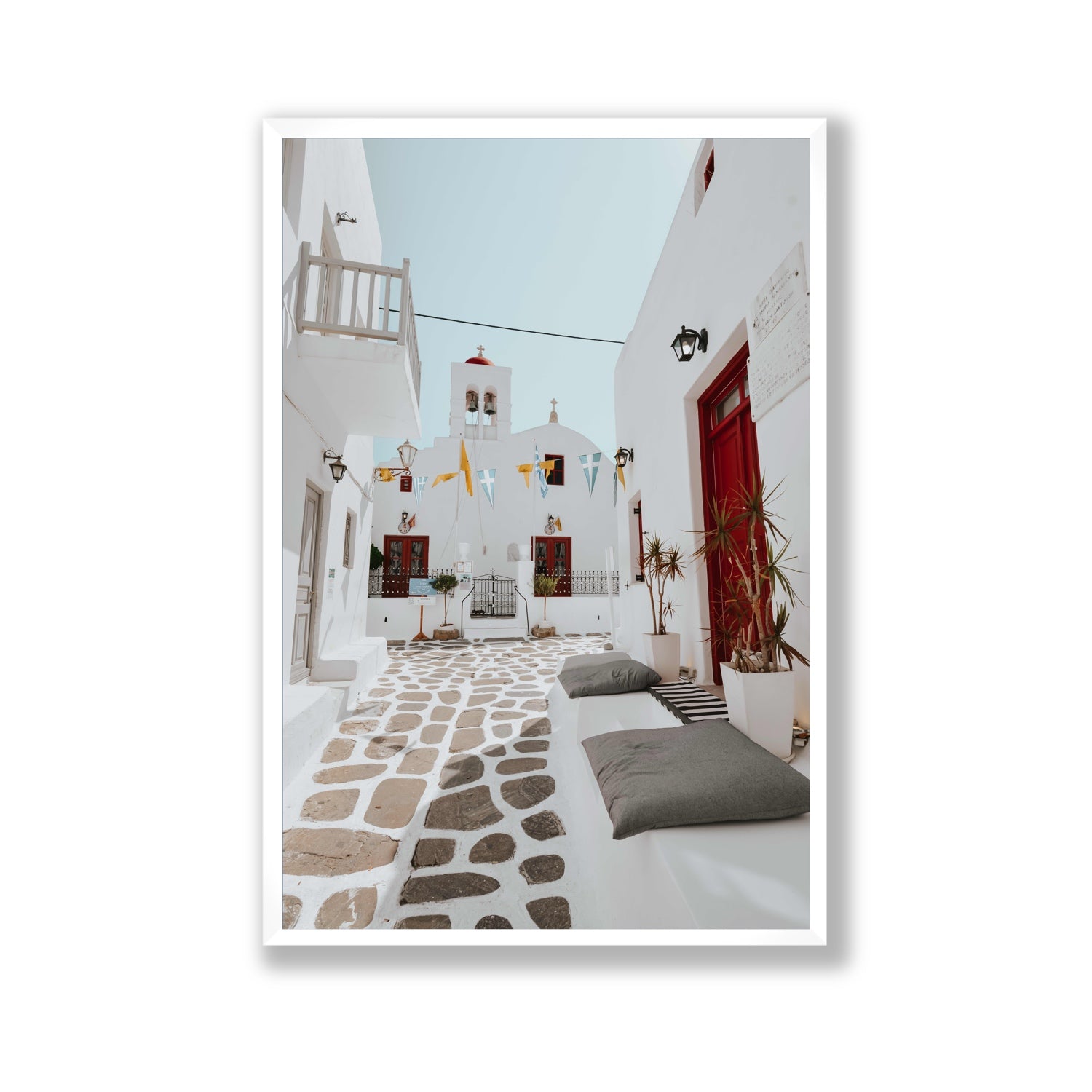 Cycladic Charm fine art print, Mykonos, Greece, Gallery, White Frame · Full Bleed, Fine Art Print
