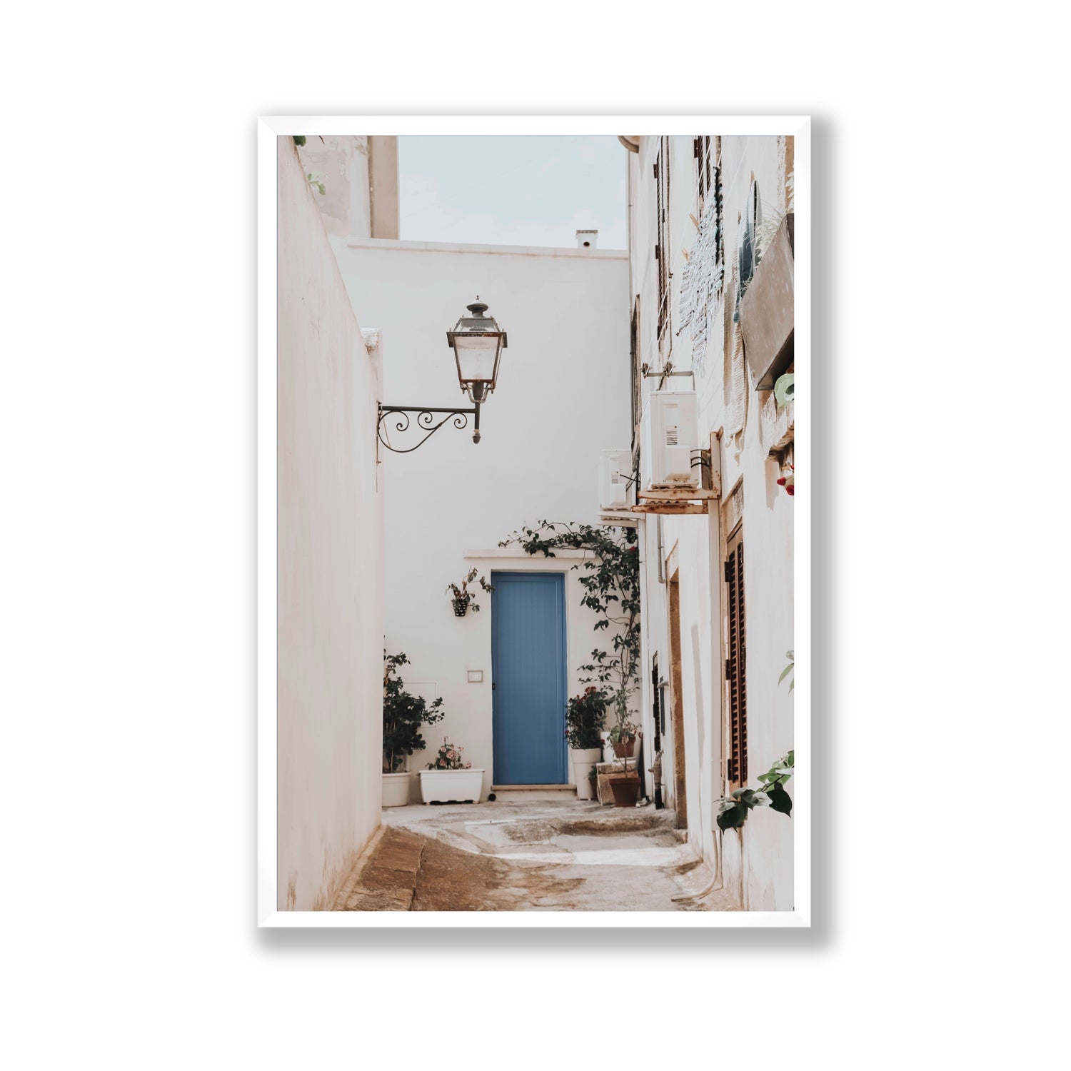 Entry Envy Puglia Ostuni wall art Gallery full-bleed fine art print in white frame