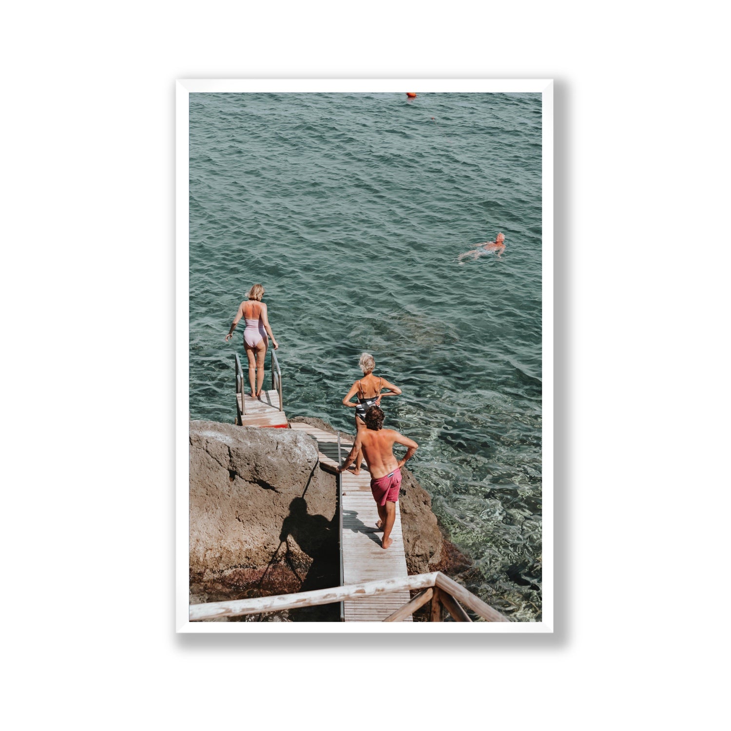 Freewheeling Spirit Tuscany coastal Italian wall art Gallery full-bleed fine art print in white frame