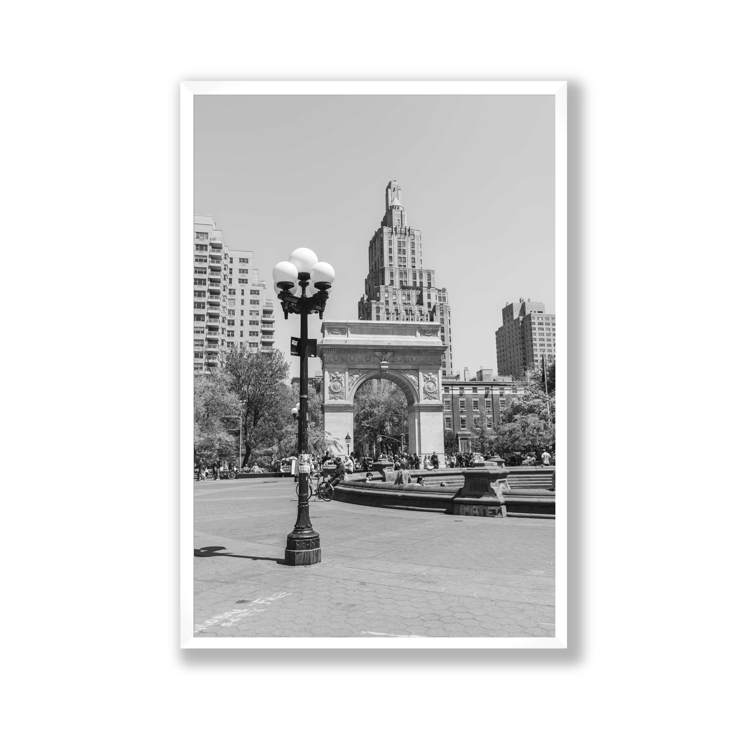 Pole Position New York NYC Black & White wall art Gallery full-bleed fine art print in white frame