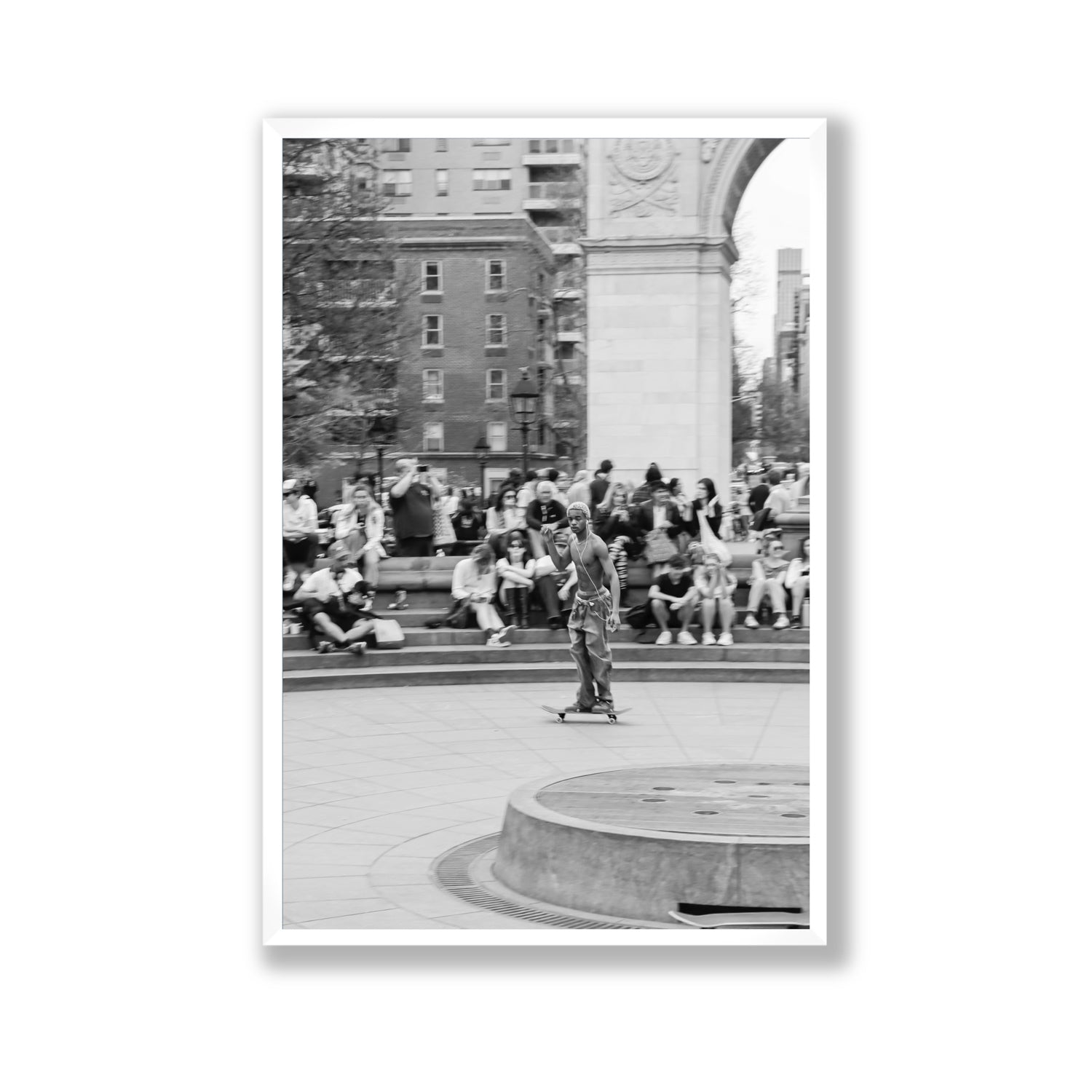 Parkside Pirouettes New York NYC Black & White wall art Gallery full-bleed fine art print in white frame