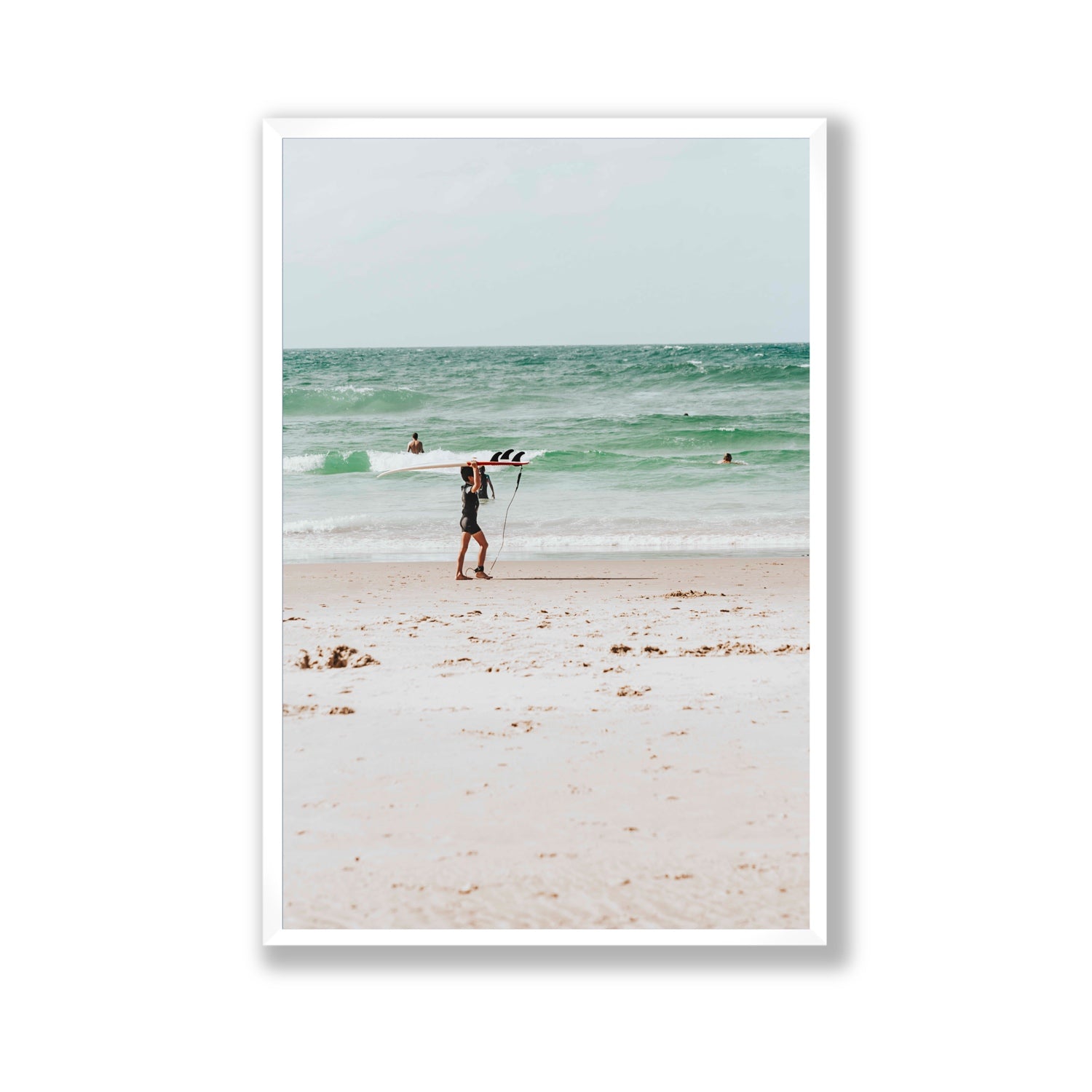 Grommet Byron Bay Surf coastal wall art Gallery full-bleed fine art print in white frame