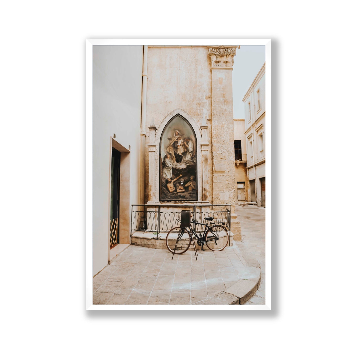 La Chiesa Puglia Otranto Italian wall art Gallery full-bleed fine art print in white frame