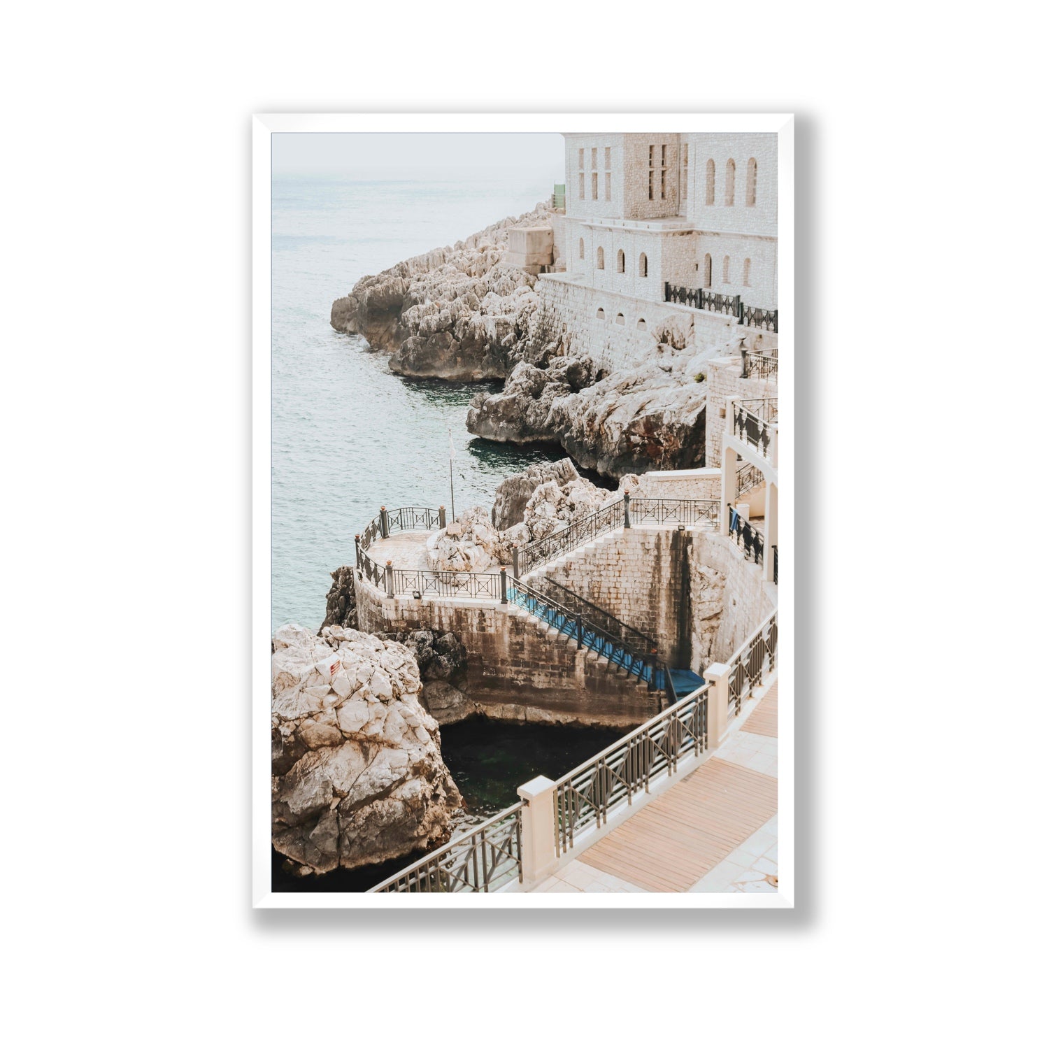 Wellness Centre Puglia coastal wall art Gallery full-bleed fine art print in white frame