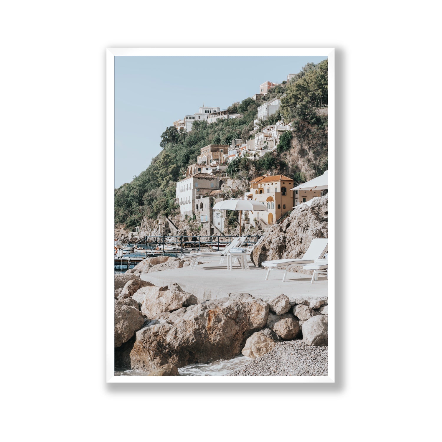 Dolce Coast Amalfi travel photography wall art gallery full-bleed fine art print in white frame